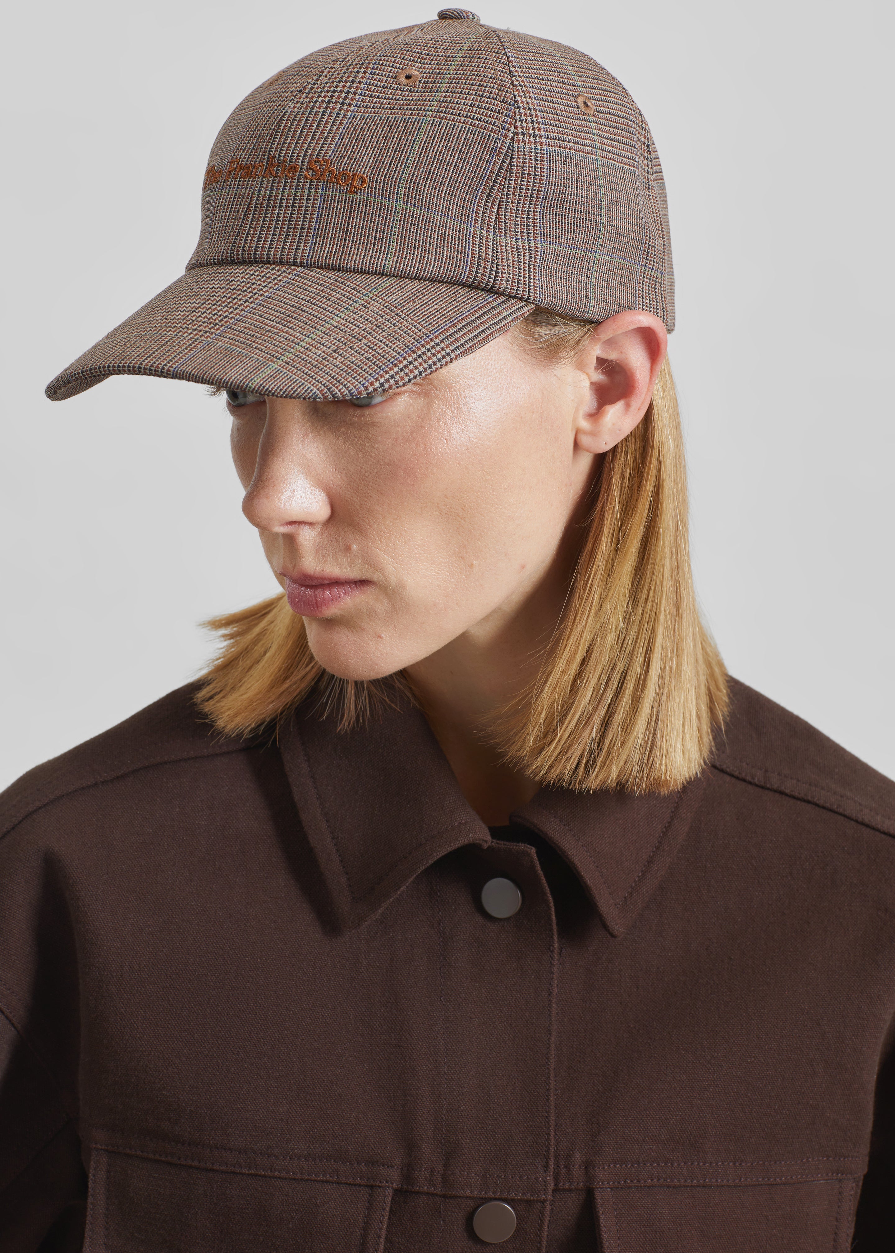 Frankie Baseball Cap - Brown Glen Plaid - 1