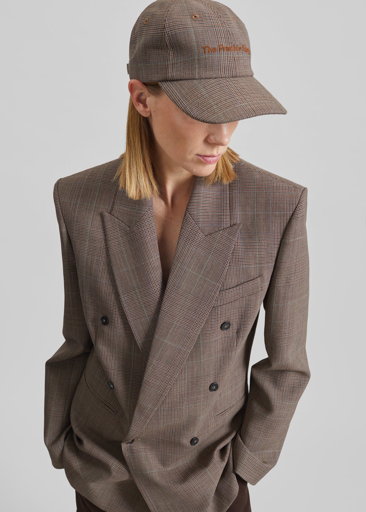 Frankie Baseball Cap - Brown Glen Plaid - 2