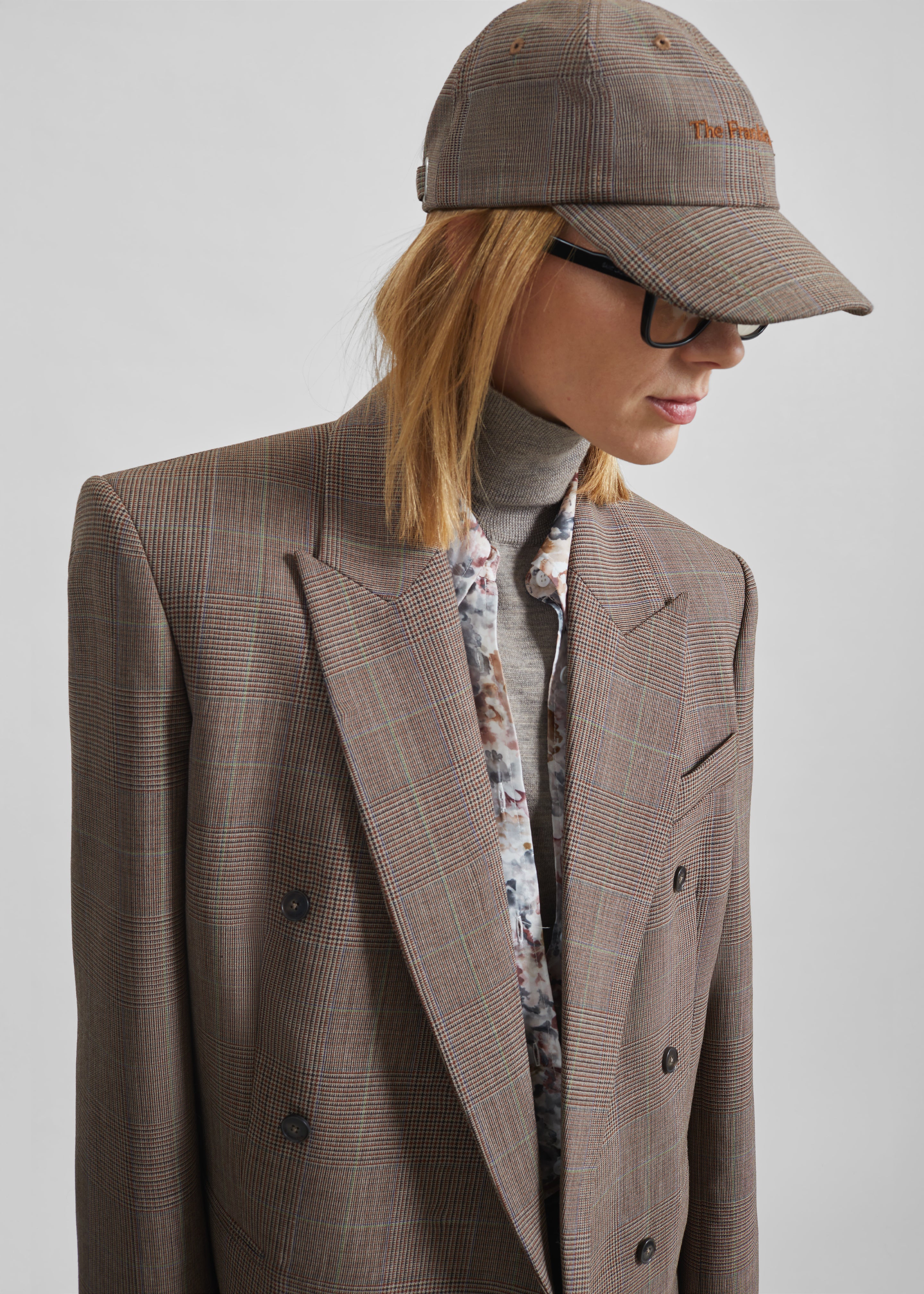 Frankie Baseball Cap - Brown Glen Plaid - 4