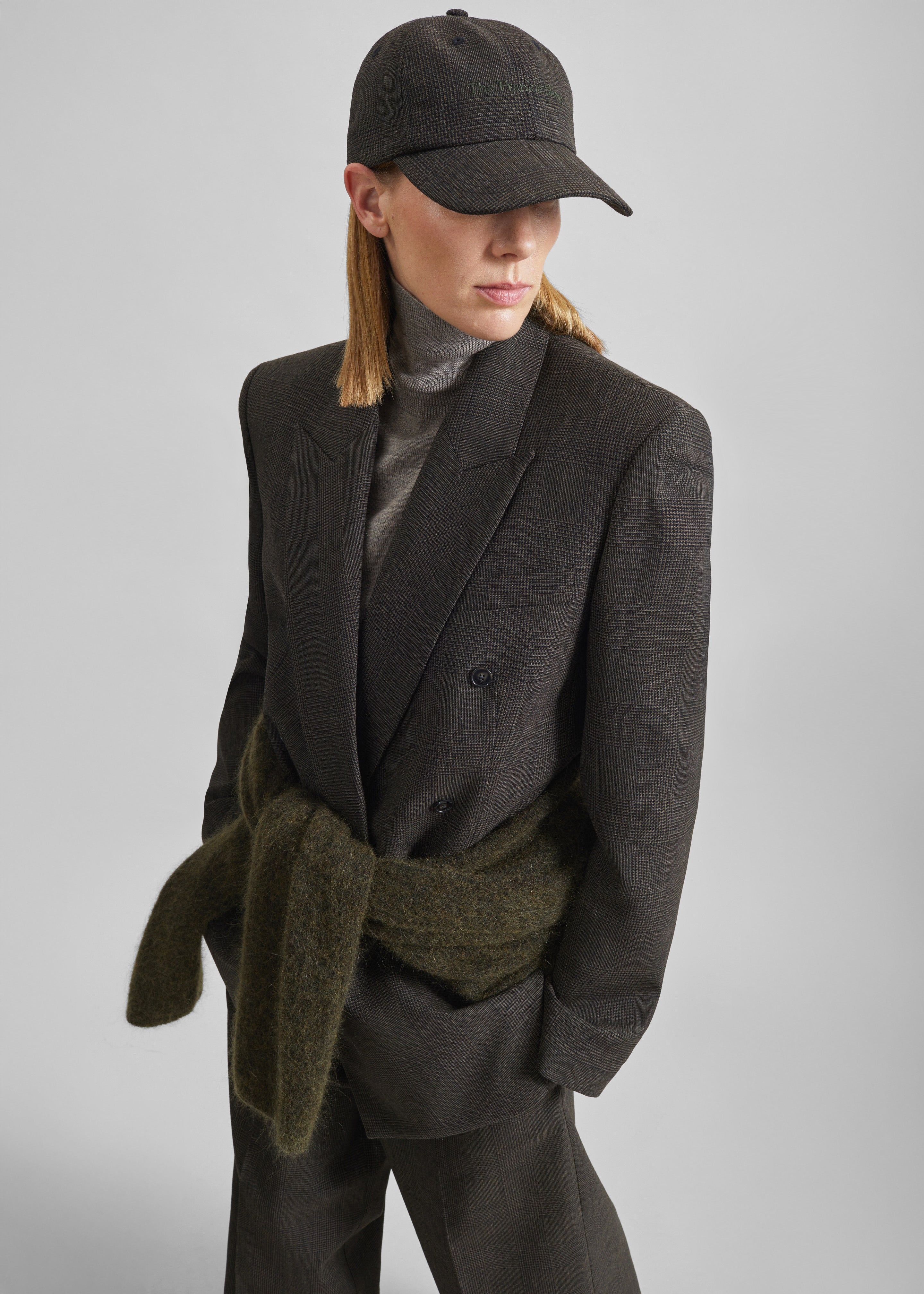 Frankie Baseball Cap - Olive Glen Plaid - 3