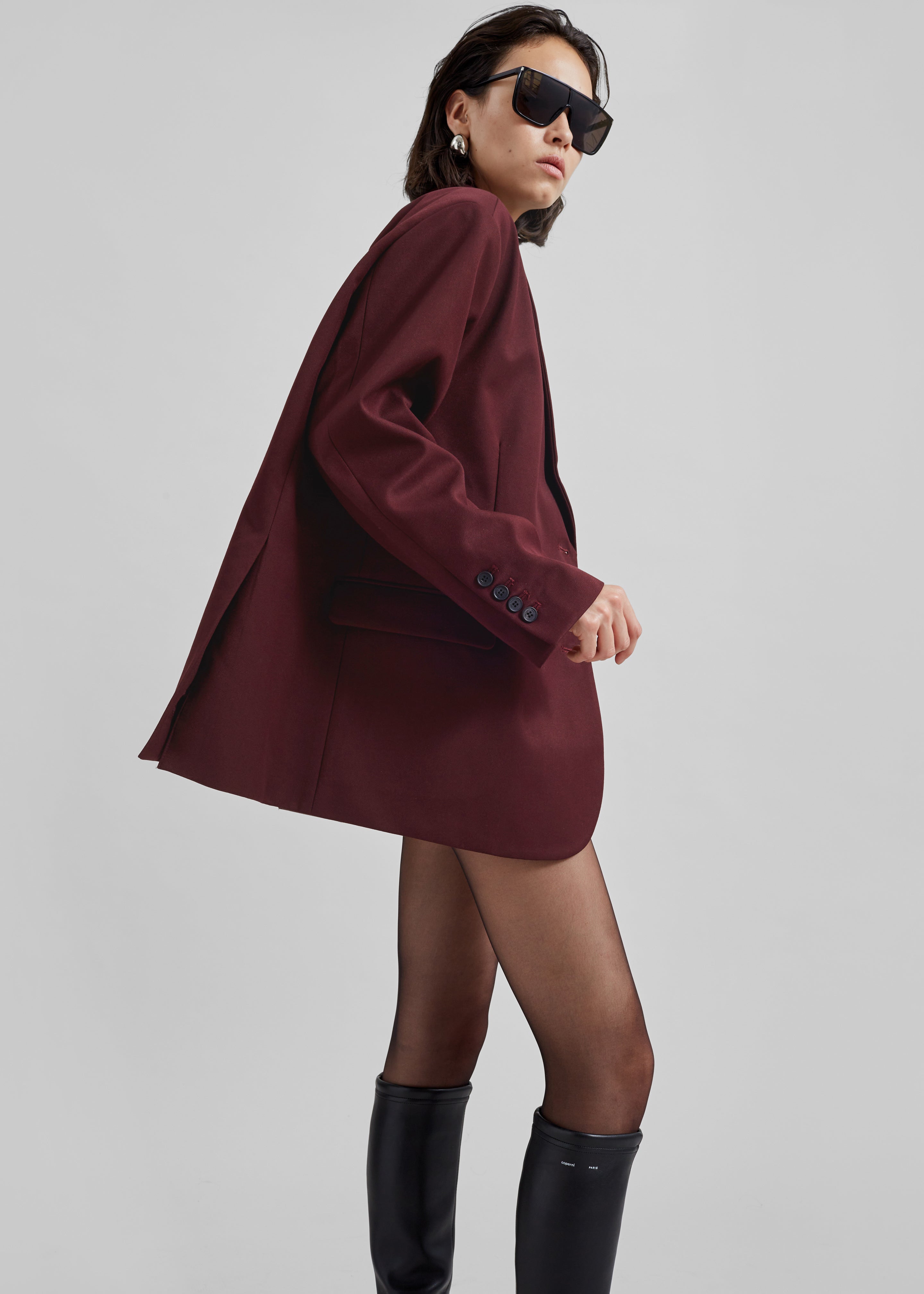 Frankie Oversized Boyfriend Blazer x Barbie™ - Burgundy - 5