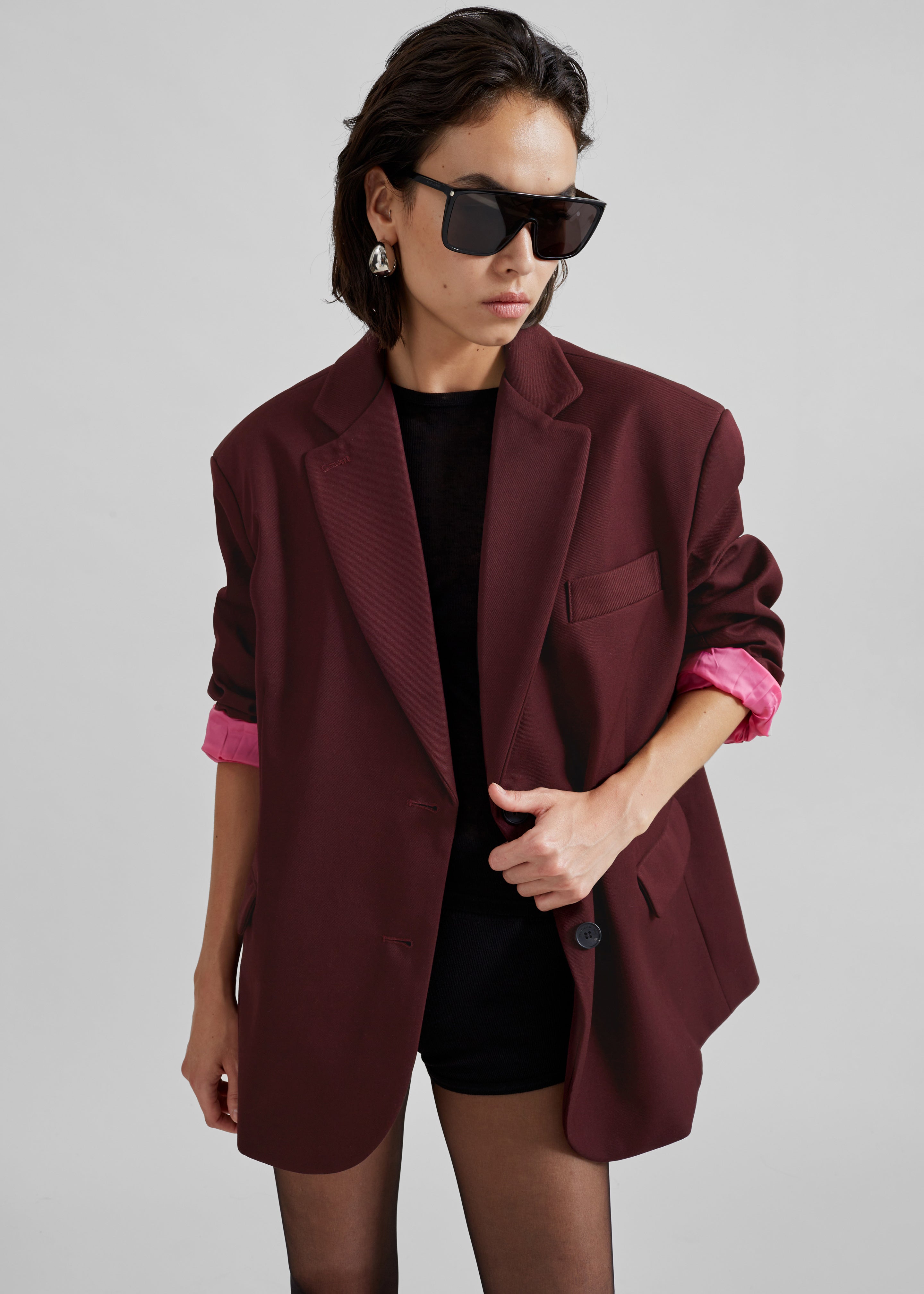 Frankie Oversized Boyfriend Blazer x Barbie™ - Burgundy - 8