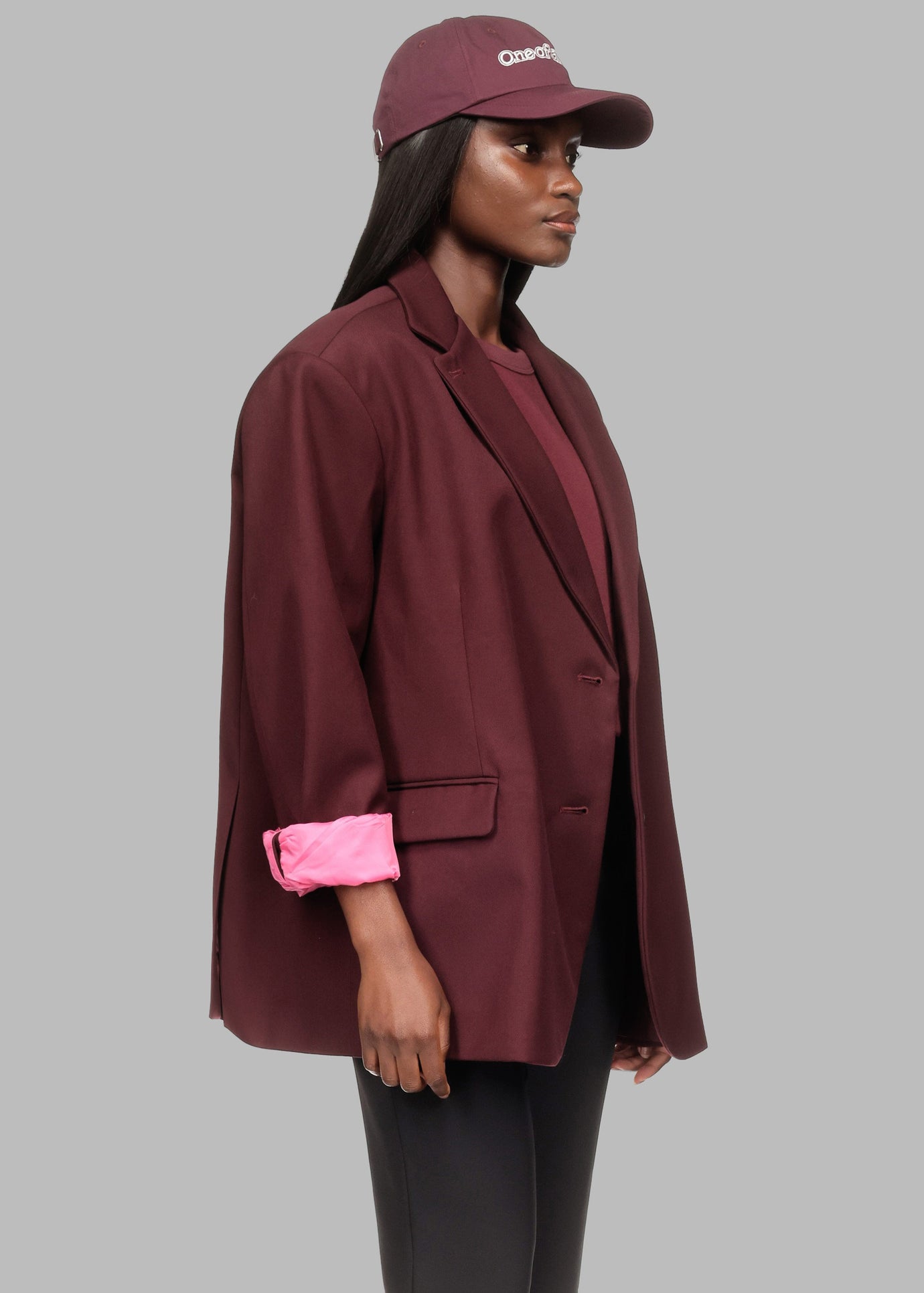 Frankie Oversized Boyfriend Blazer x Barbie™ - Burgundy - 1