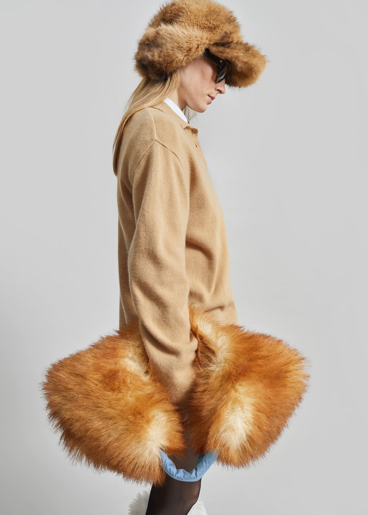 Freccia Faux Fur Aviator Hat - Beige/Brown - 3