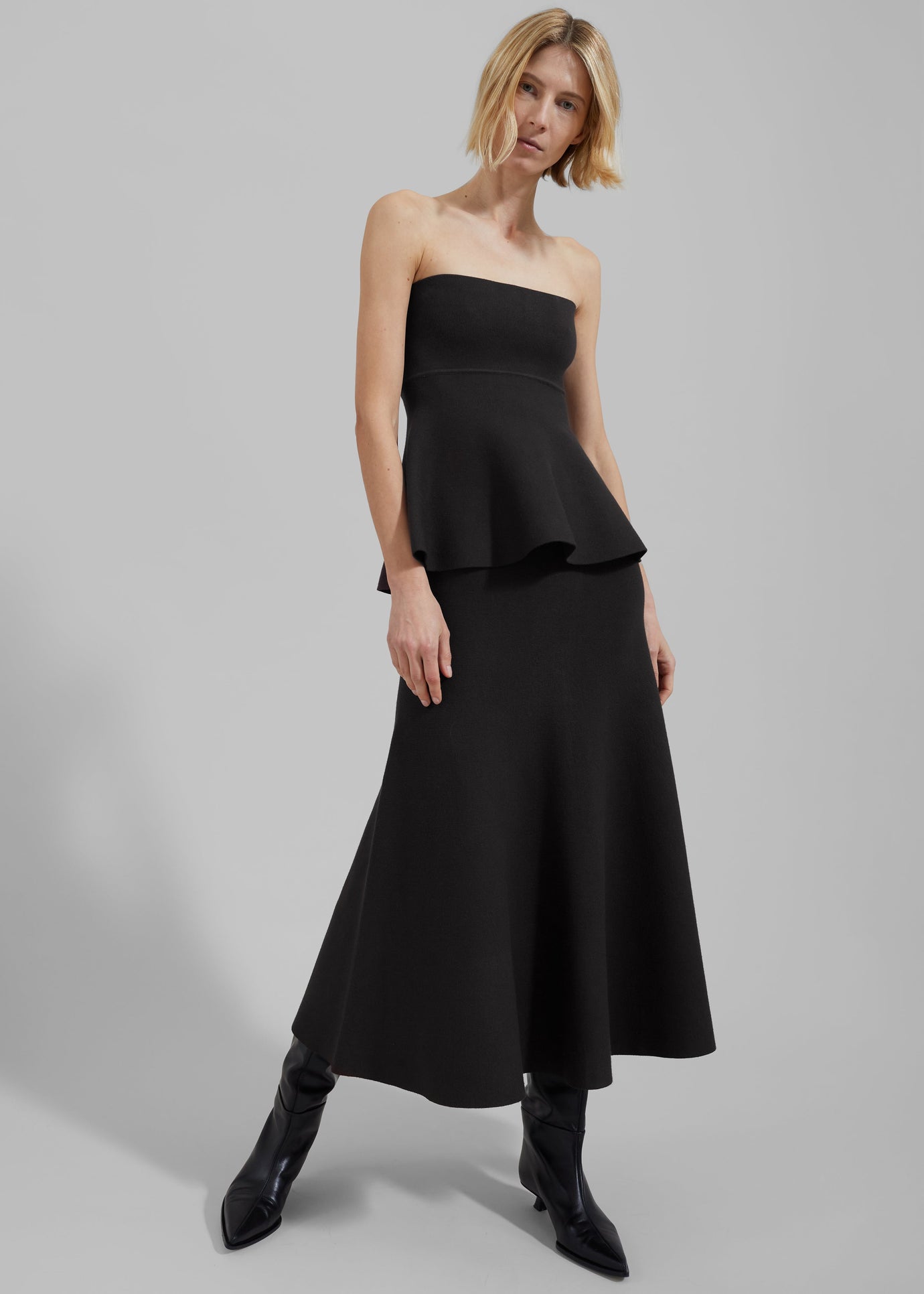 Gabrielle Knit Midi Skirt - Black