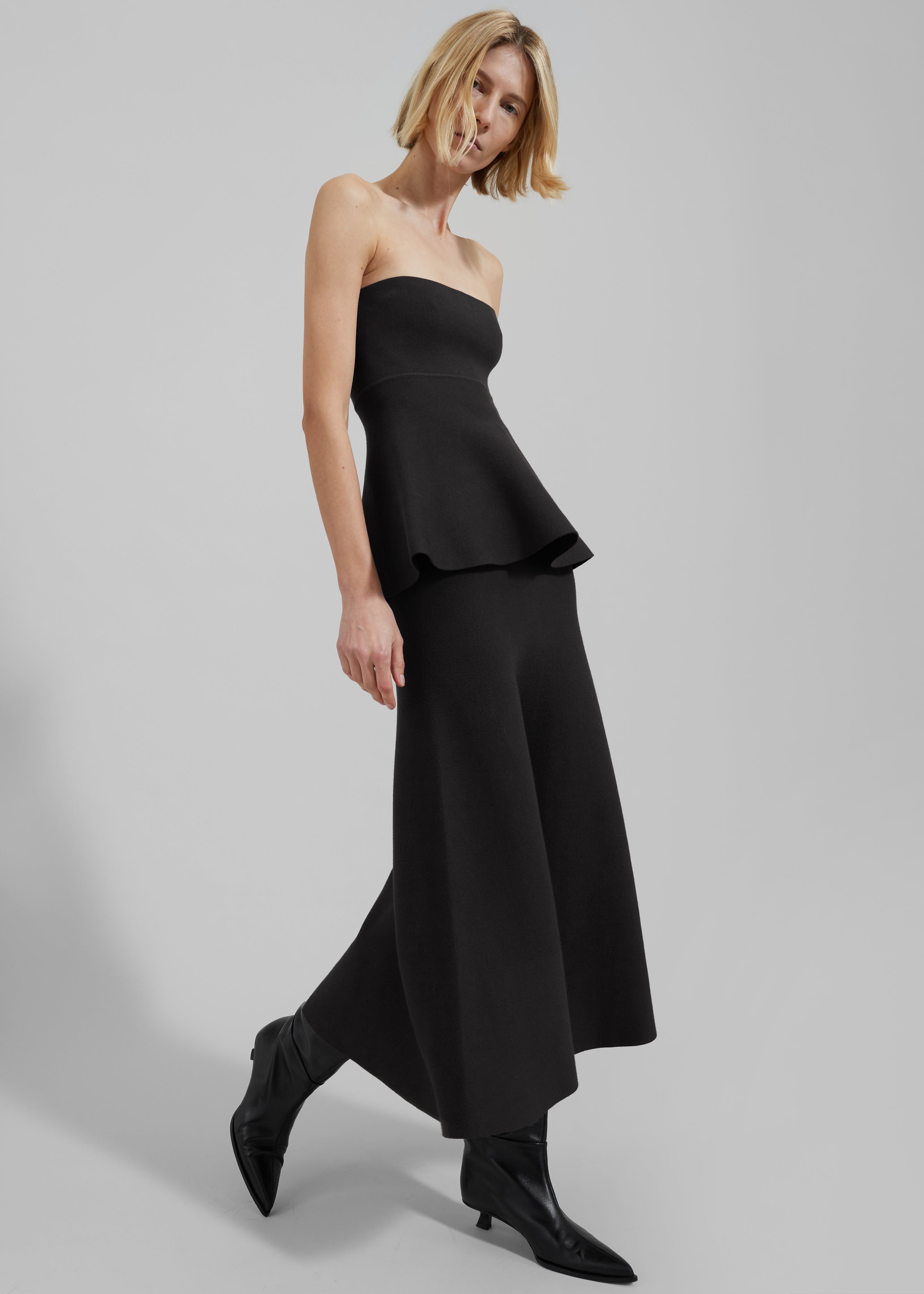Gabrielle Knit Midi Skirt - Black - 7