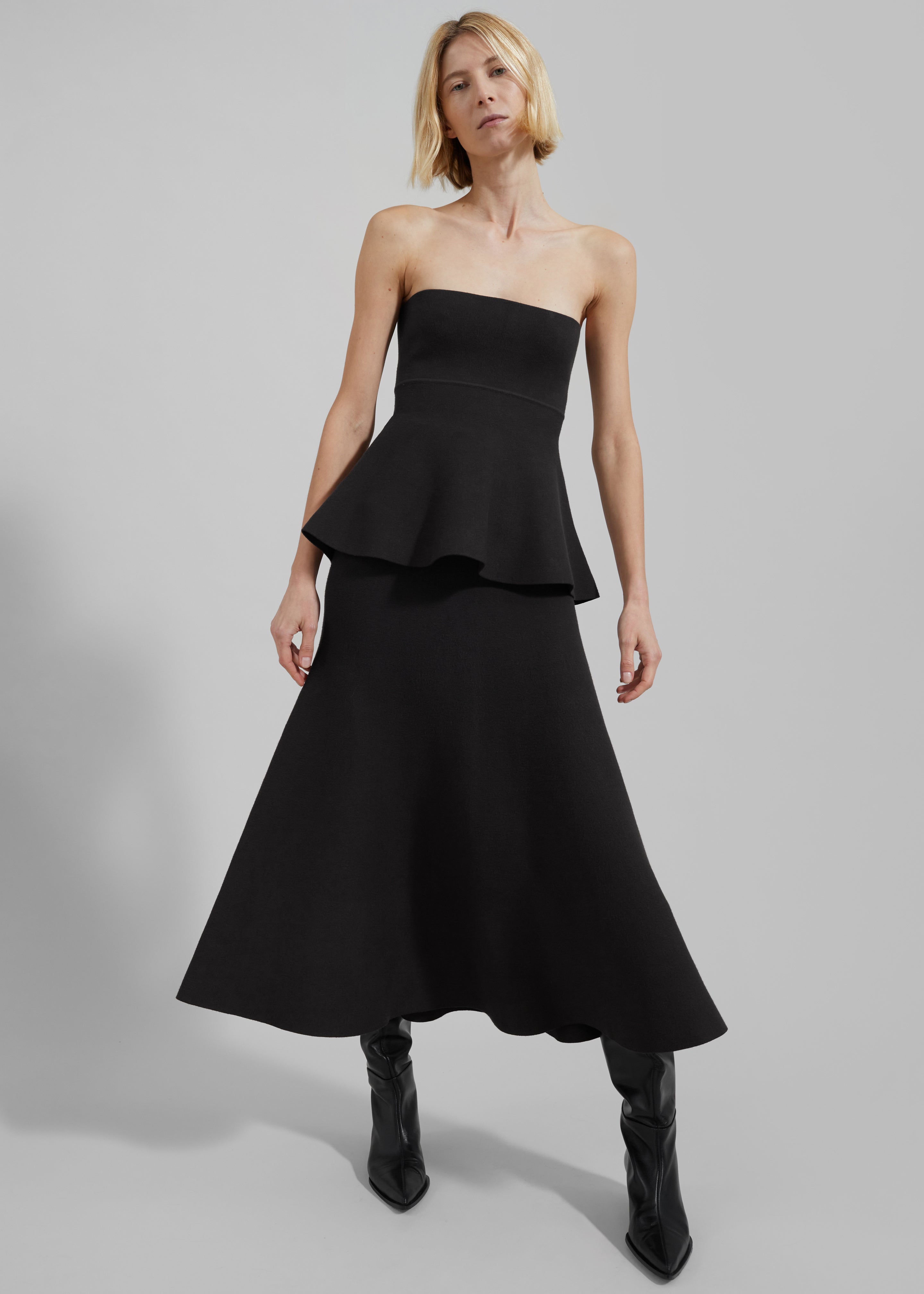 Gabrielle Knit Midi Skirt - Black - 4