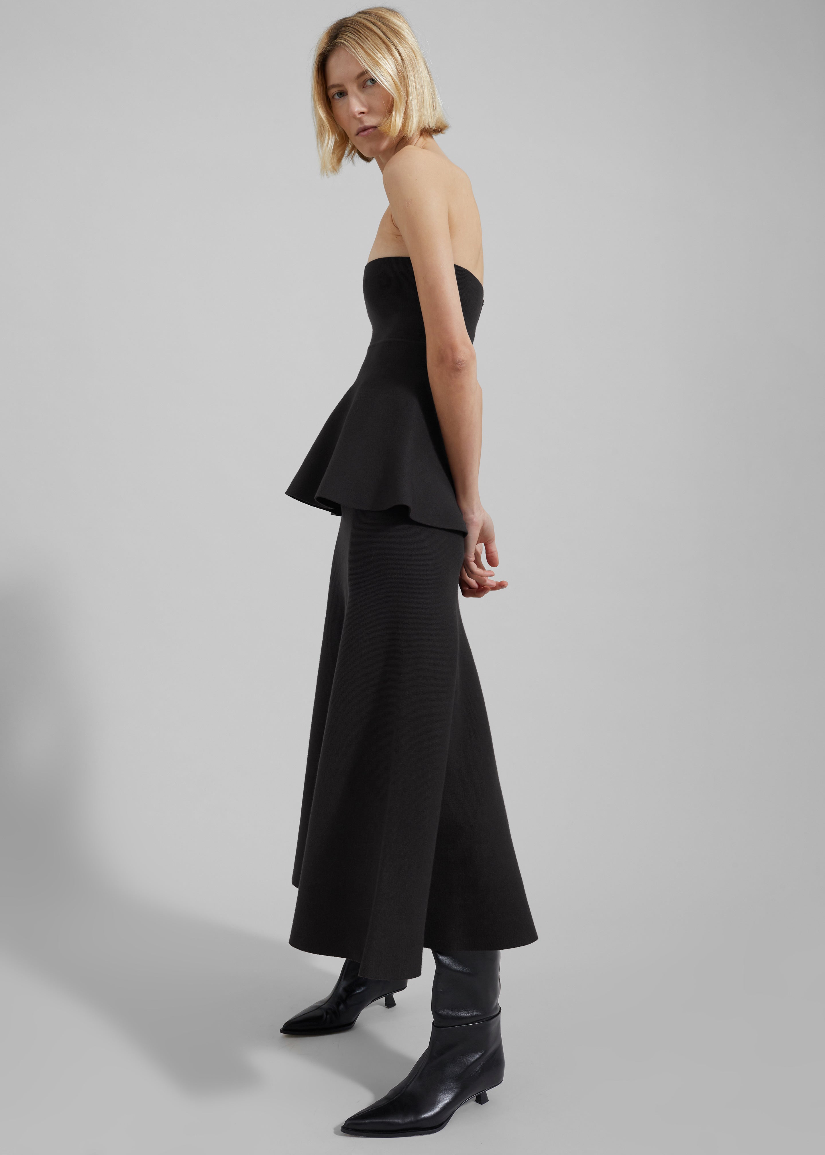 Gabrielle Knit Midi Skirt - Black - 3