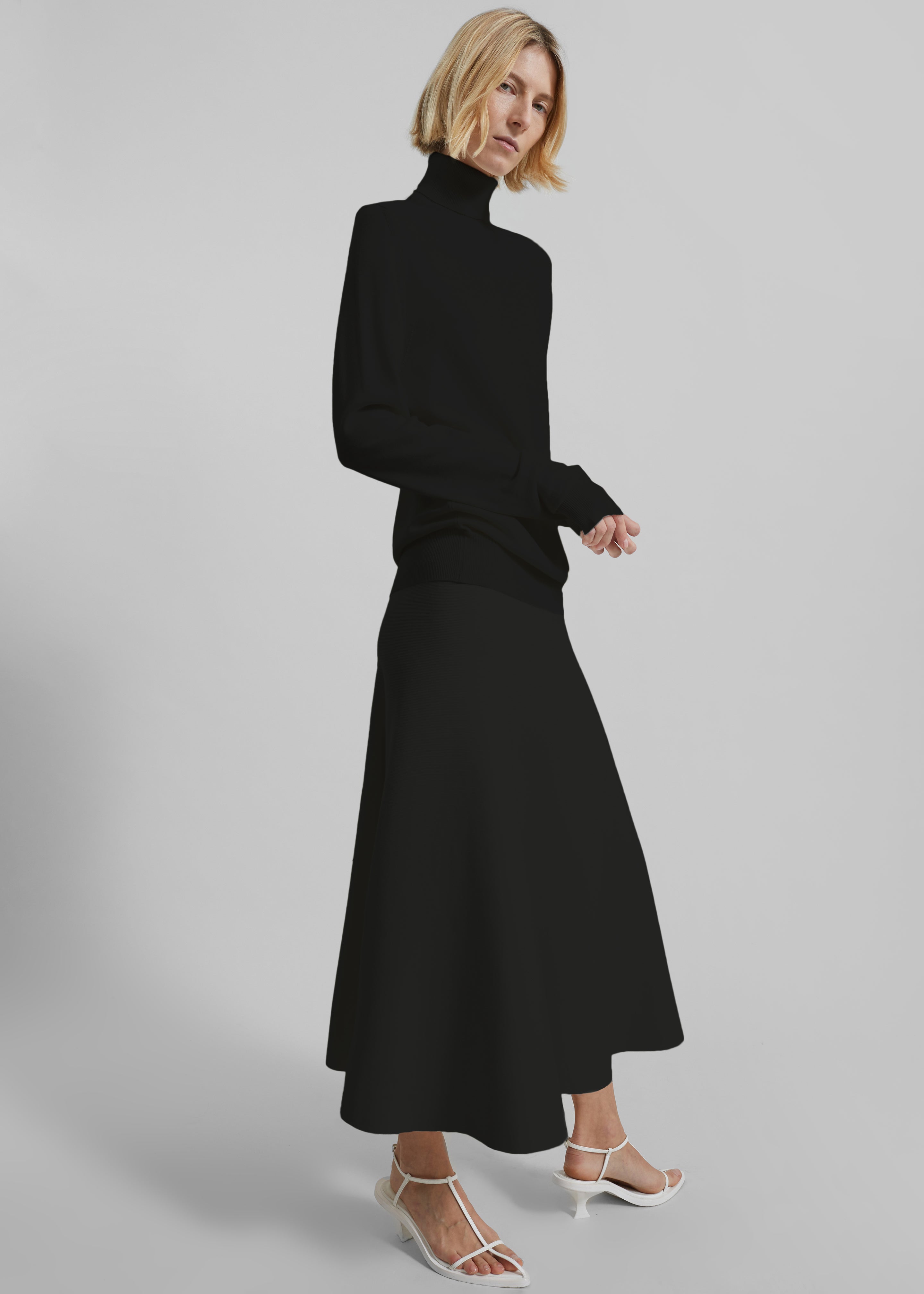 Gabrielle Knit Midi Skirt - Black - 9