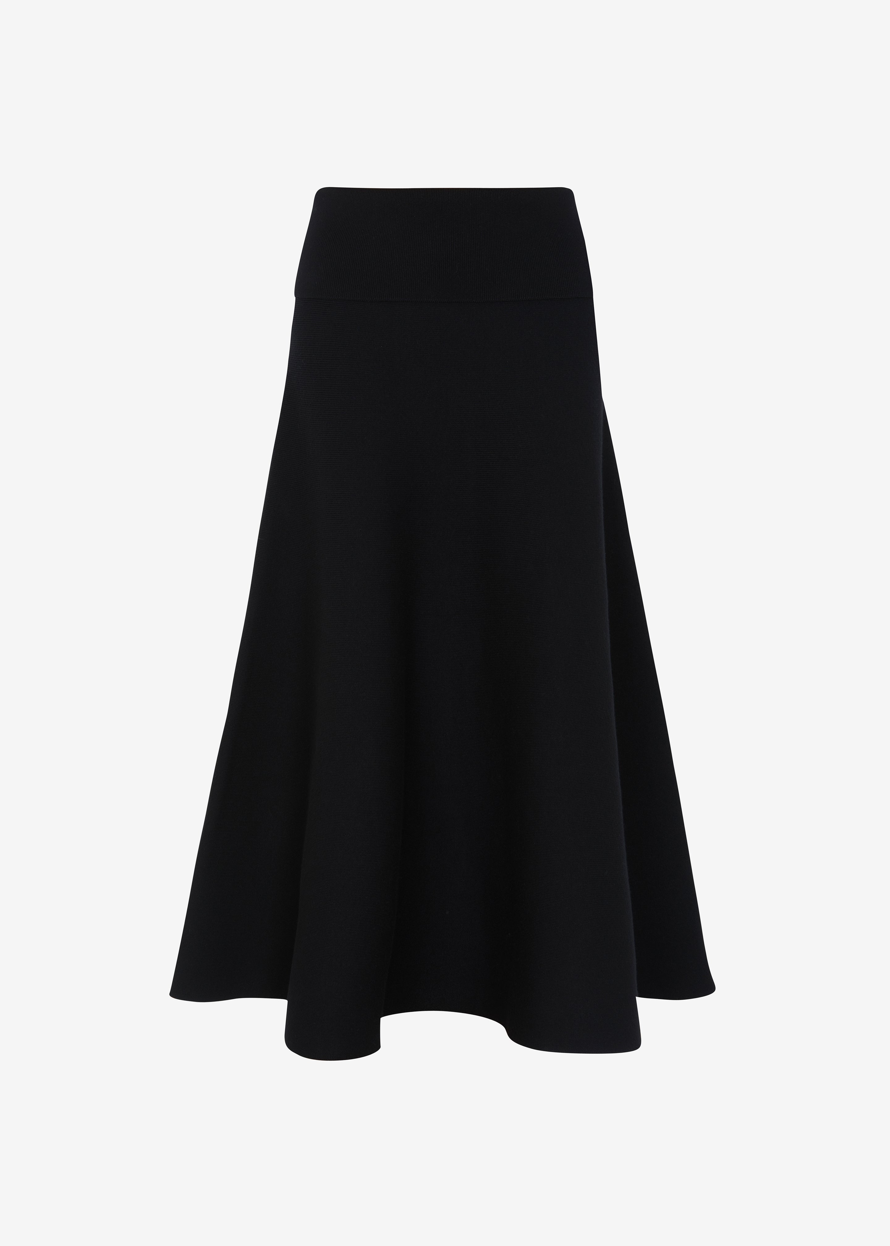 Gabrielle Knit Midi Skirt - Black - 11