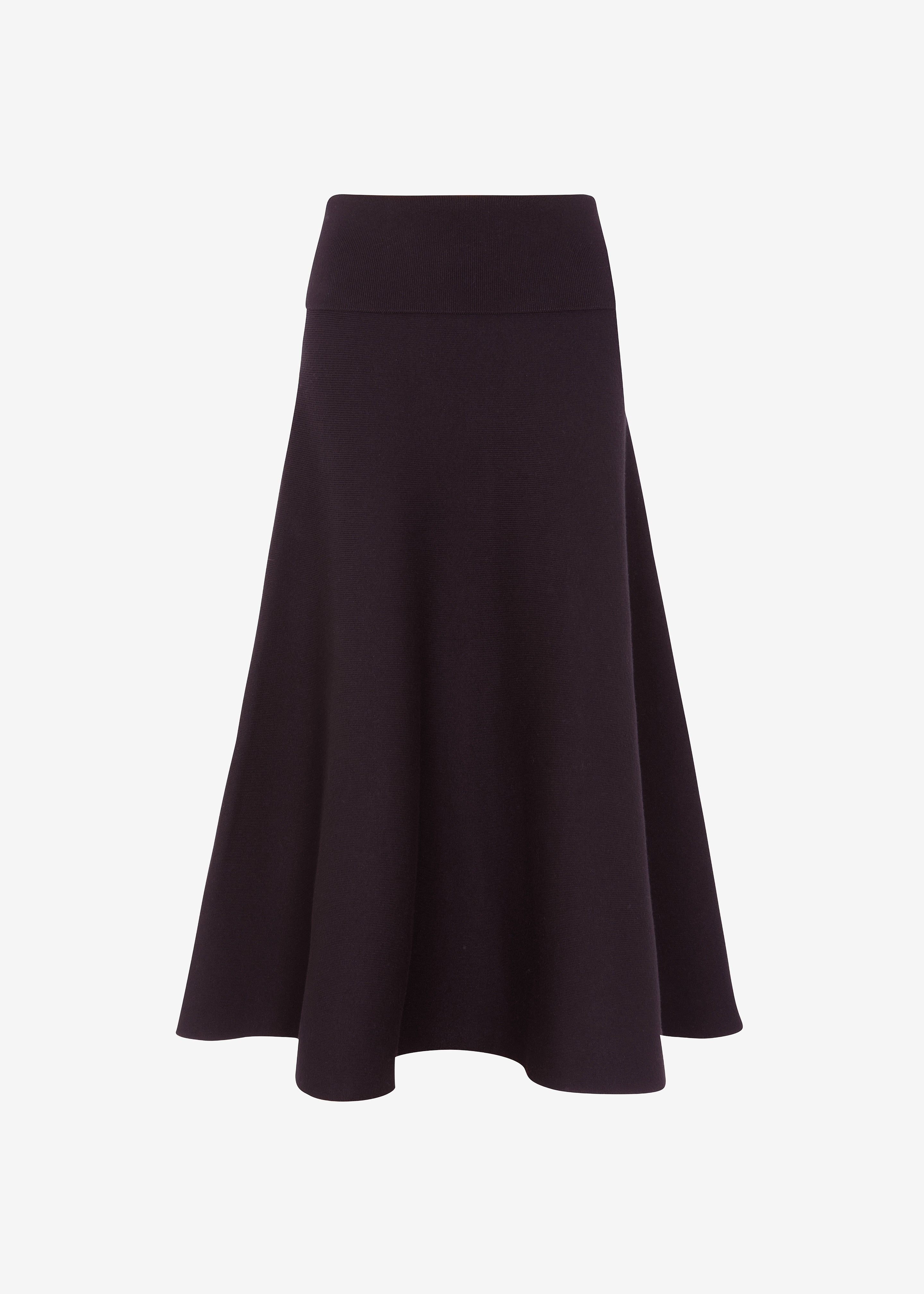 Gabrielle Knit Midi Skirt - Dark Plum - 11