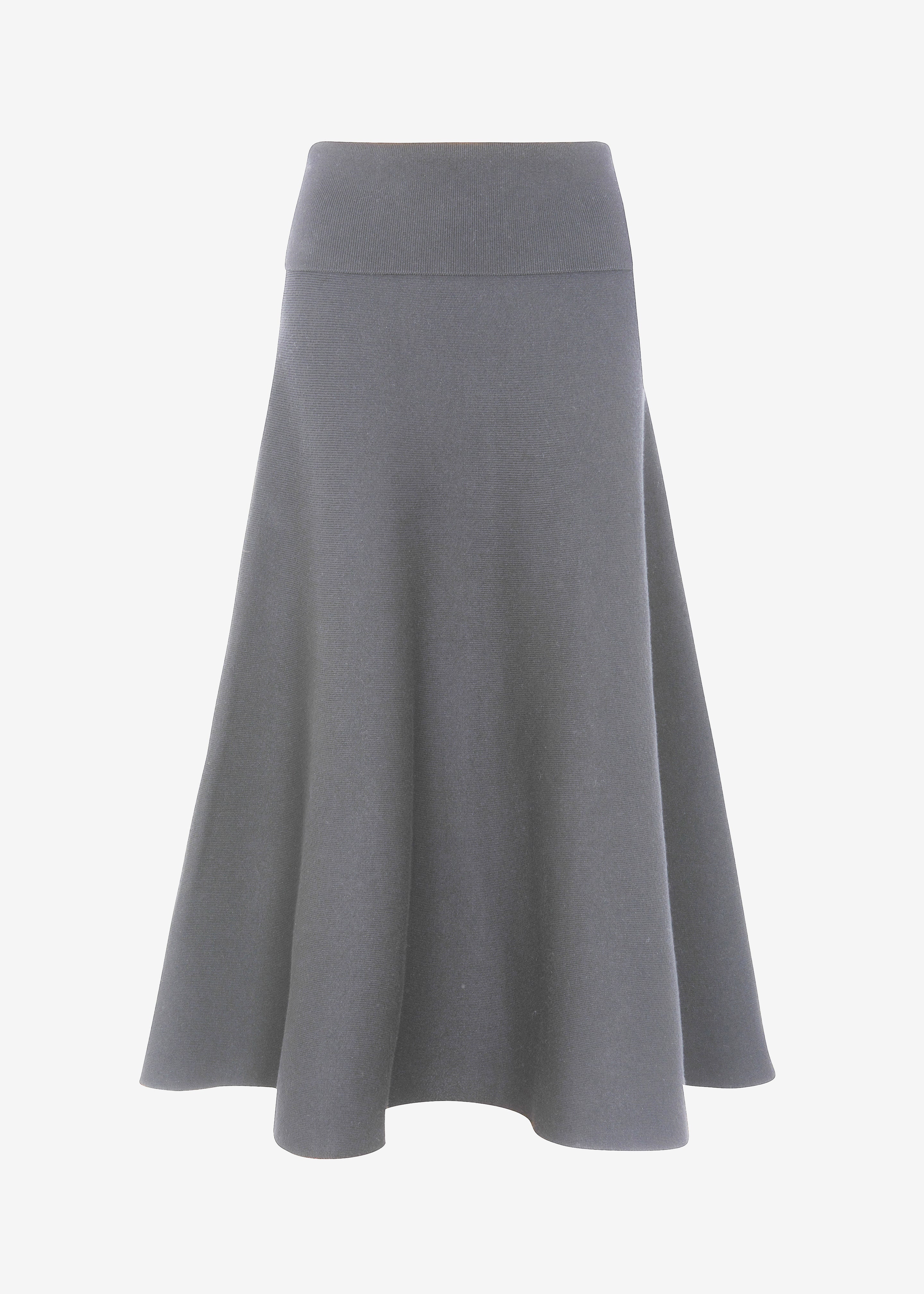 Gabrielle Knit Midi Skirt - Dark Grey - 12