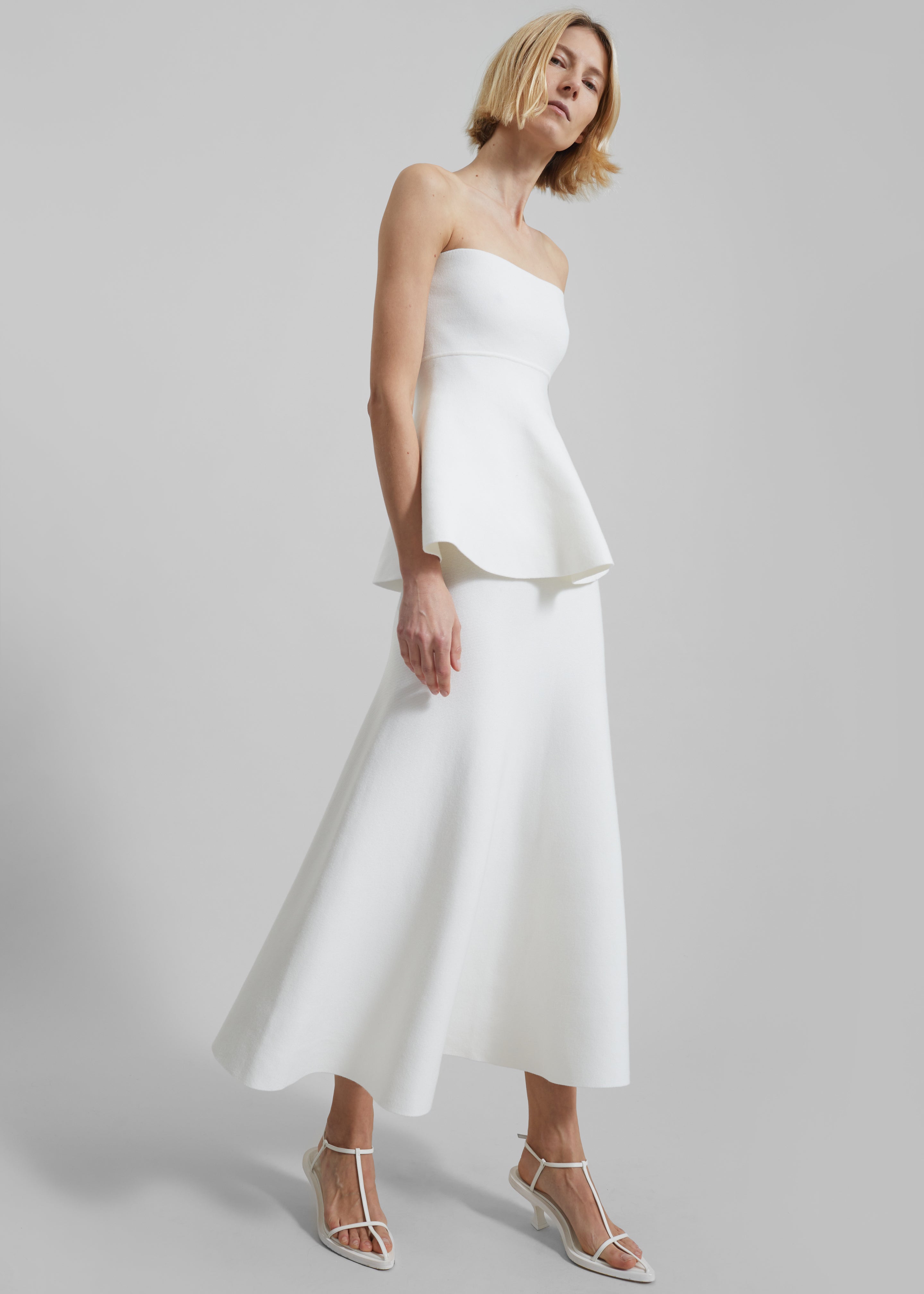 Gabrielle Knit Midi Skirt - Off White - 4