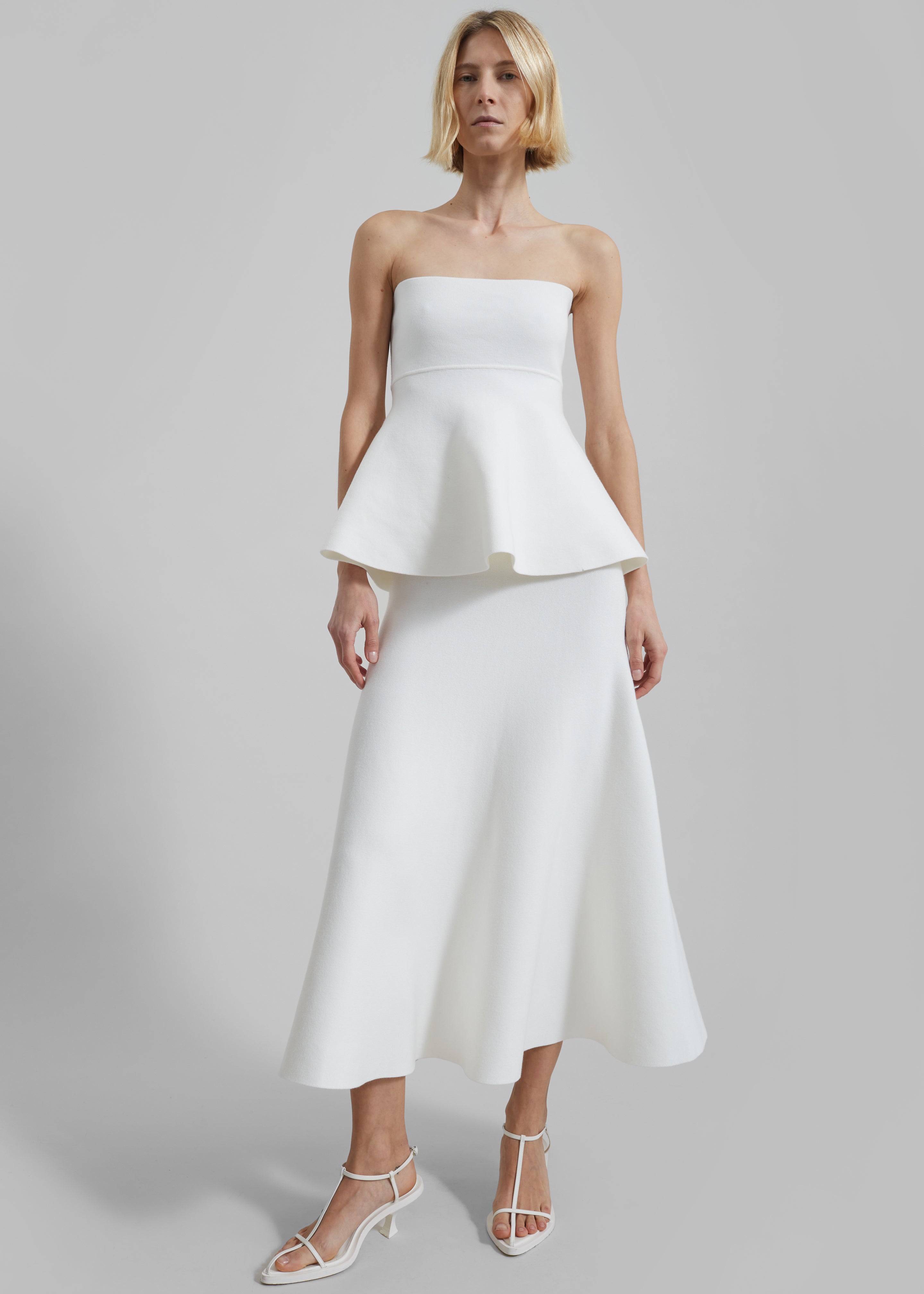 Gabrielle Knit Midi Skirt - Off White - 9