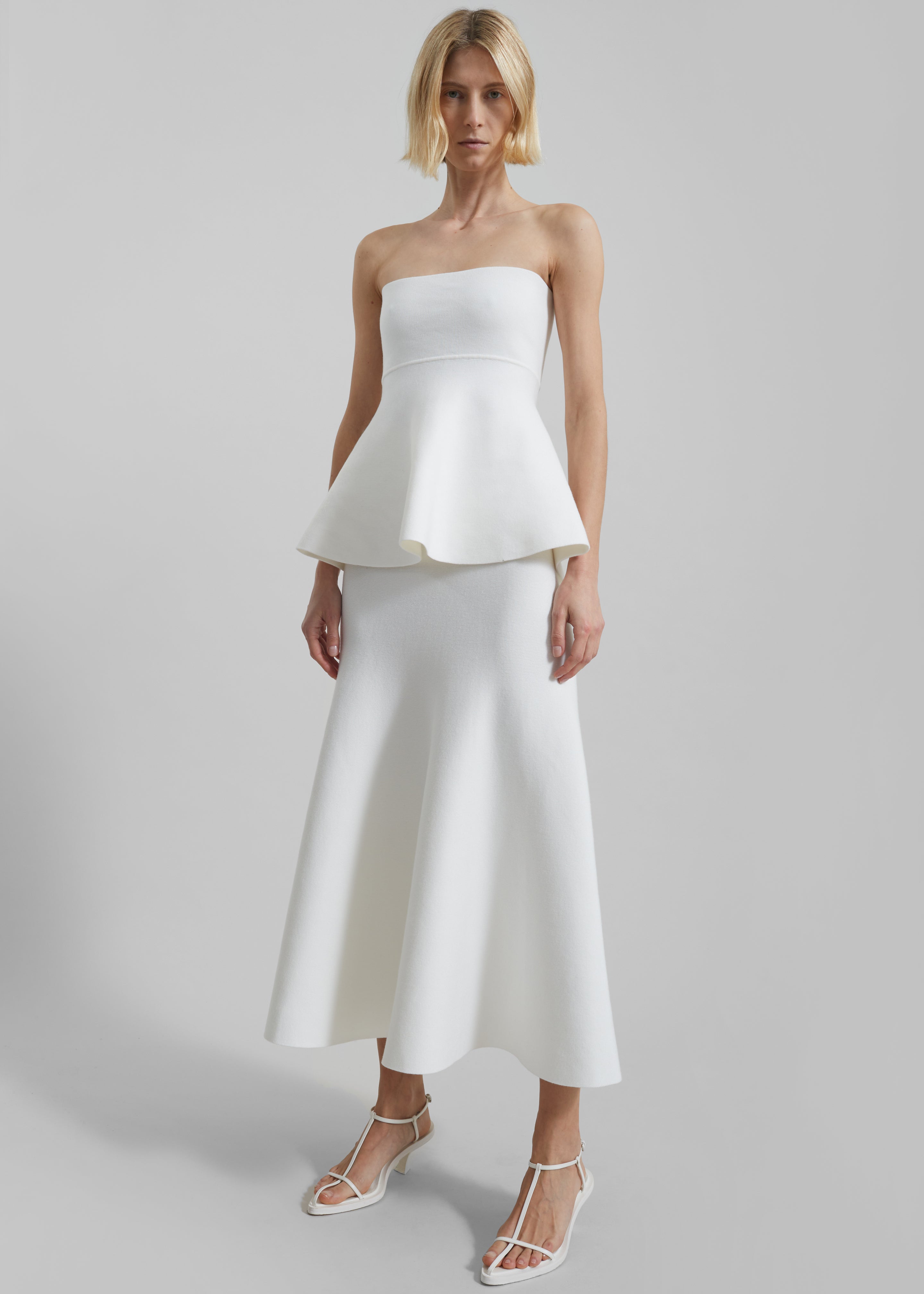 Gabrielle Knit Midi Skirt - Off White - 5