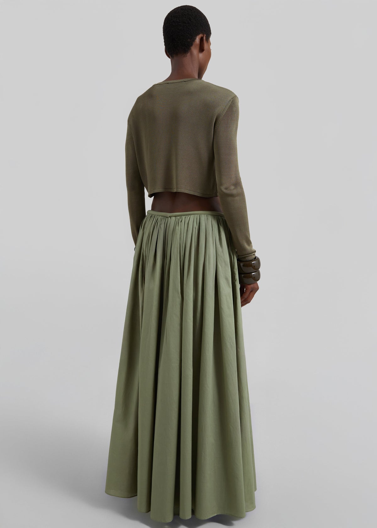 Gaeta Wide Corded Waistband Culottes - Sage - 7