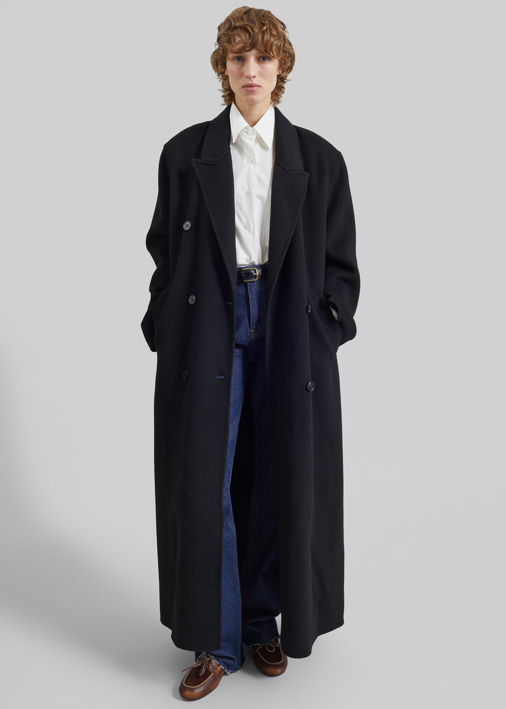 Gaia Double-Breasted Coat - Black