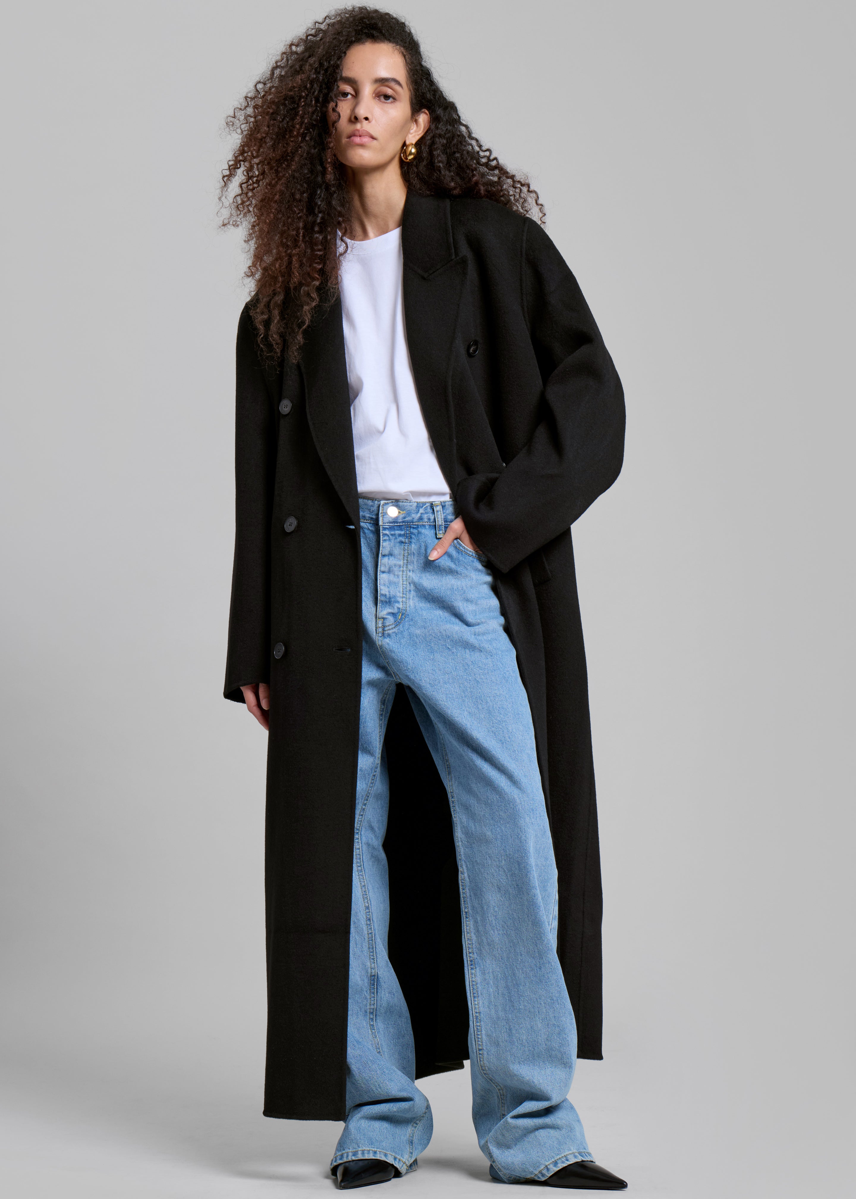 Gaia Double Breasted Coat - Black - 6