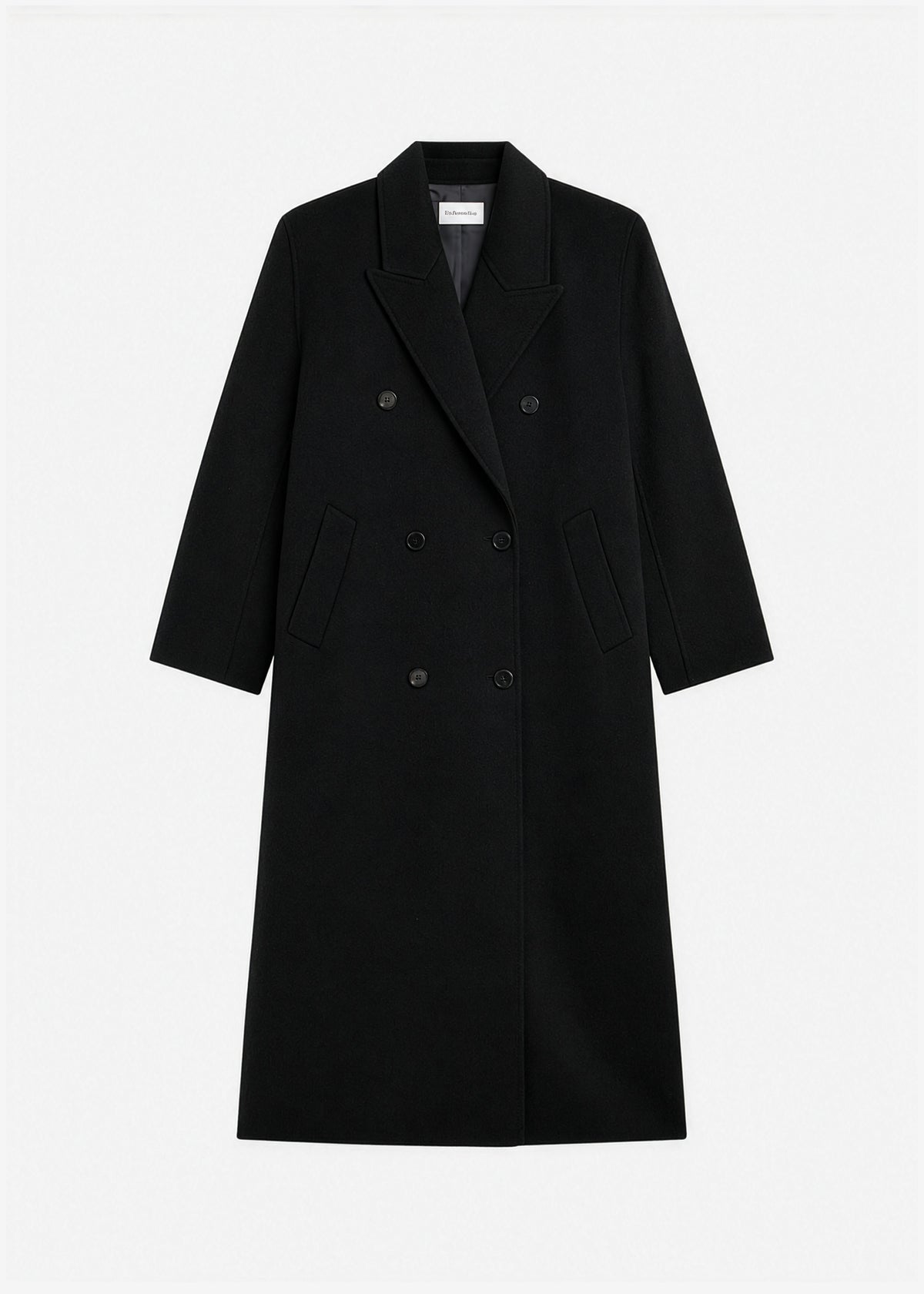 Manteau Gaia à double boutonnage - Noir