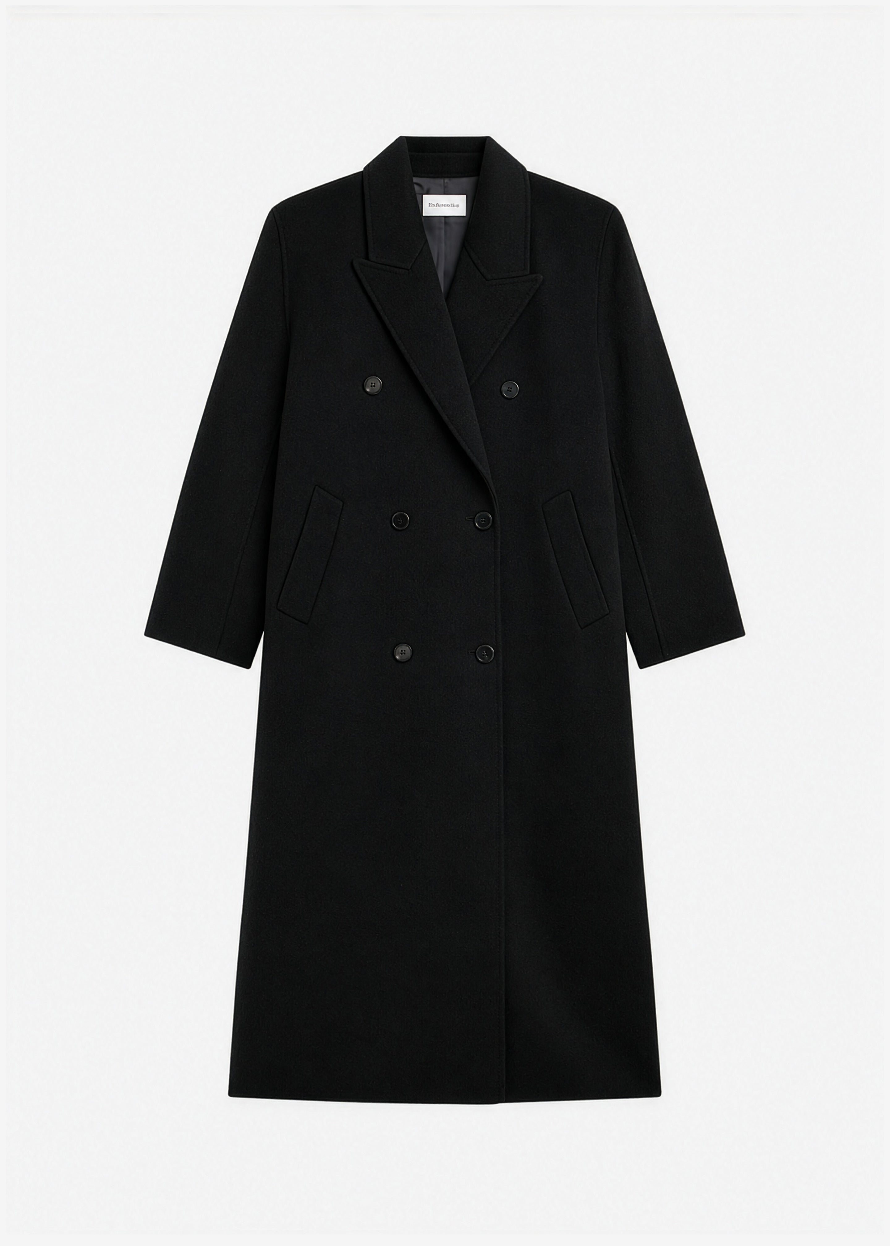 Manteau Gaia à double boutonnage - Noir
