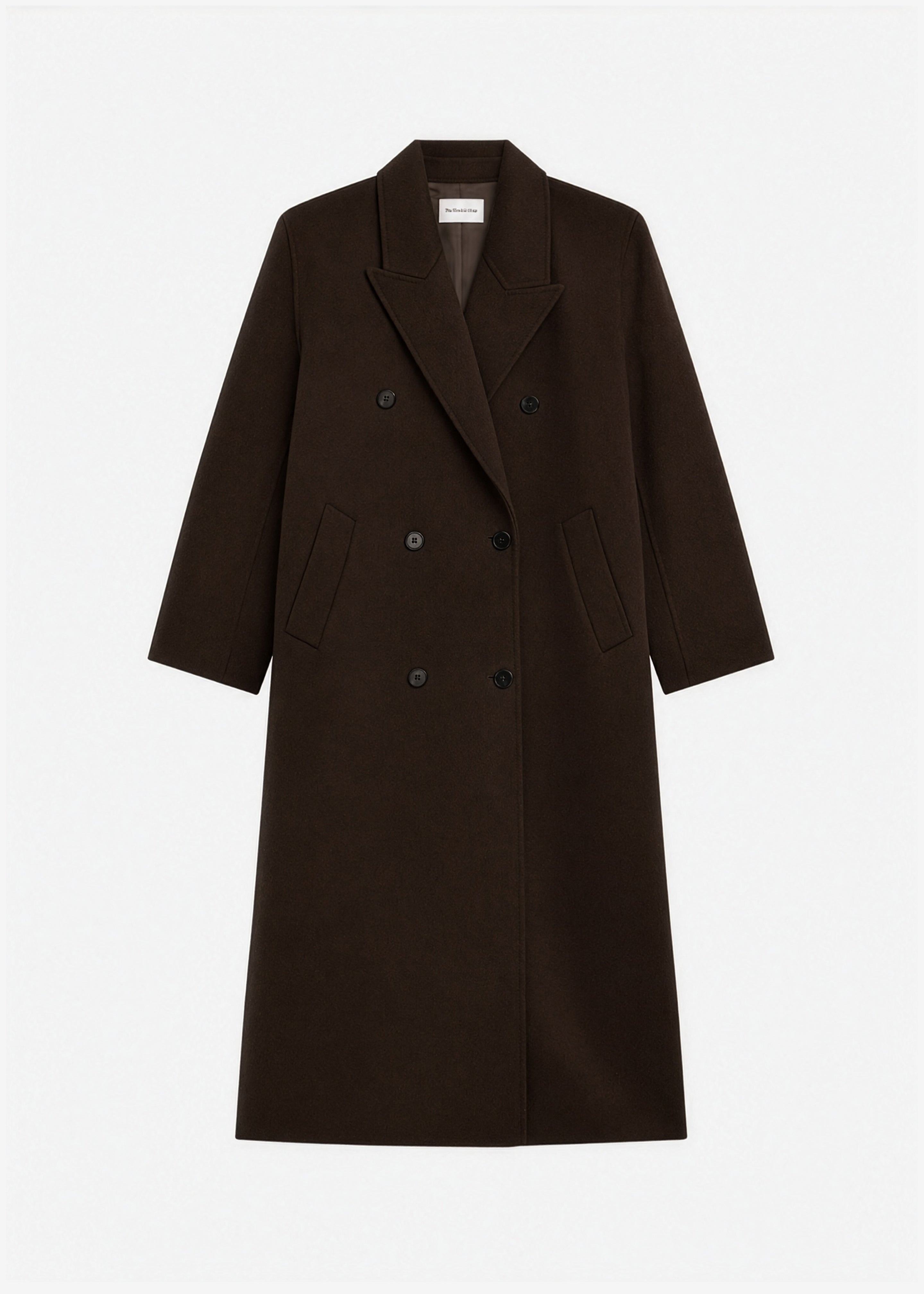 Gaia Double-Breasted Coat - Dark Brown - 12