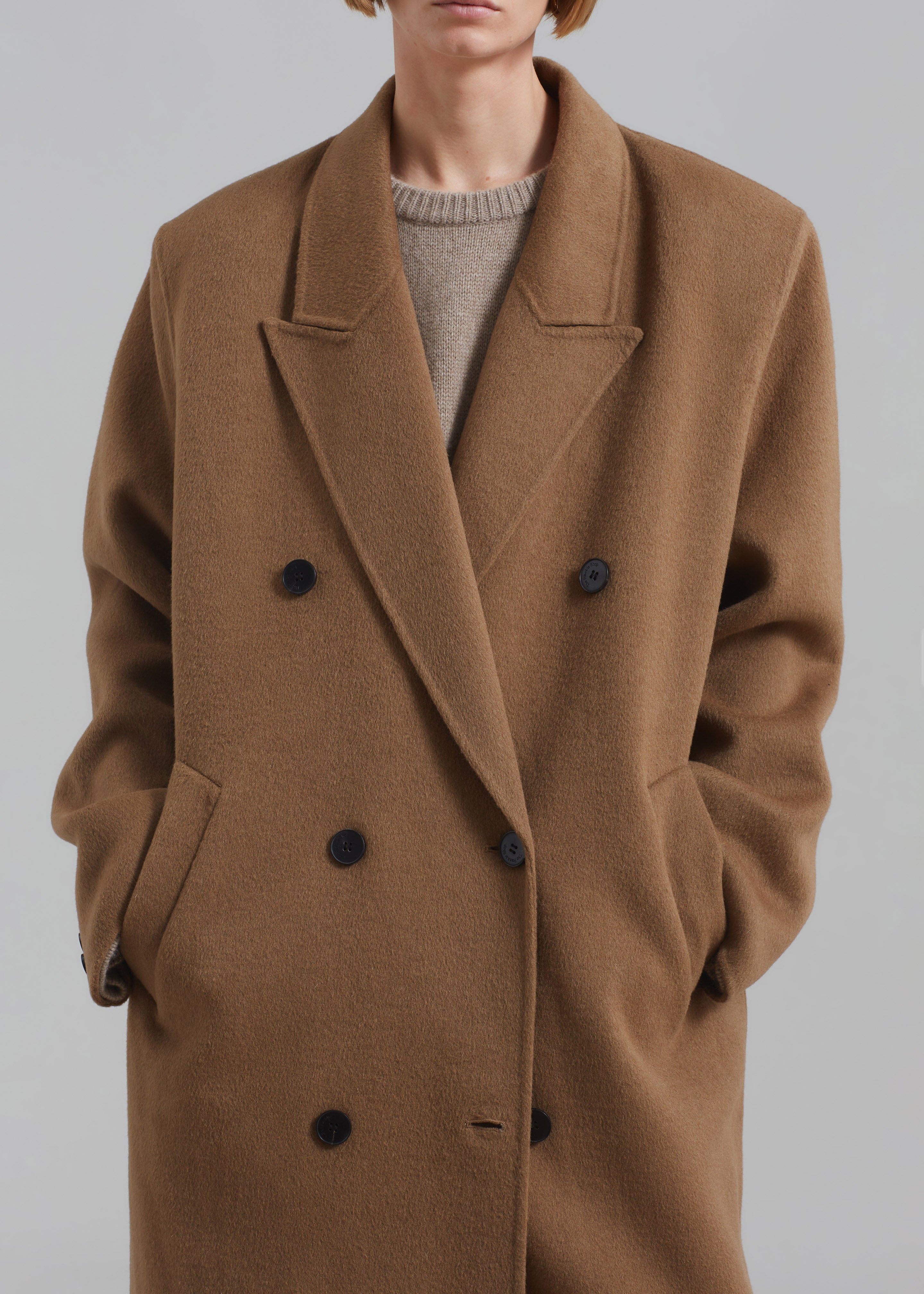 Gaia Double Breasted Coat - Camel - 3