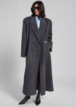 Gaia Double Breasted Coat - Dark Grey Melange