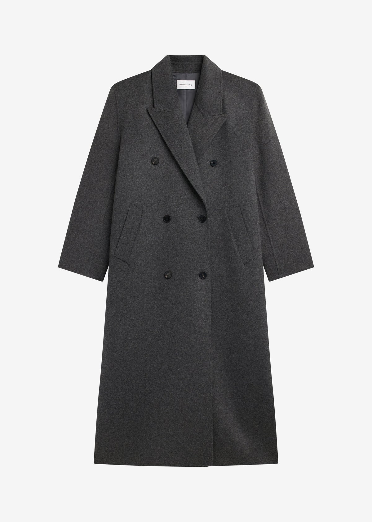 Gaia Double Breasted Coat - Dark Grey Melange - 7