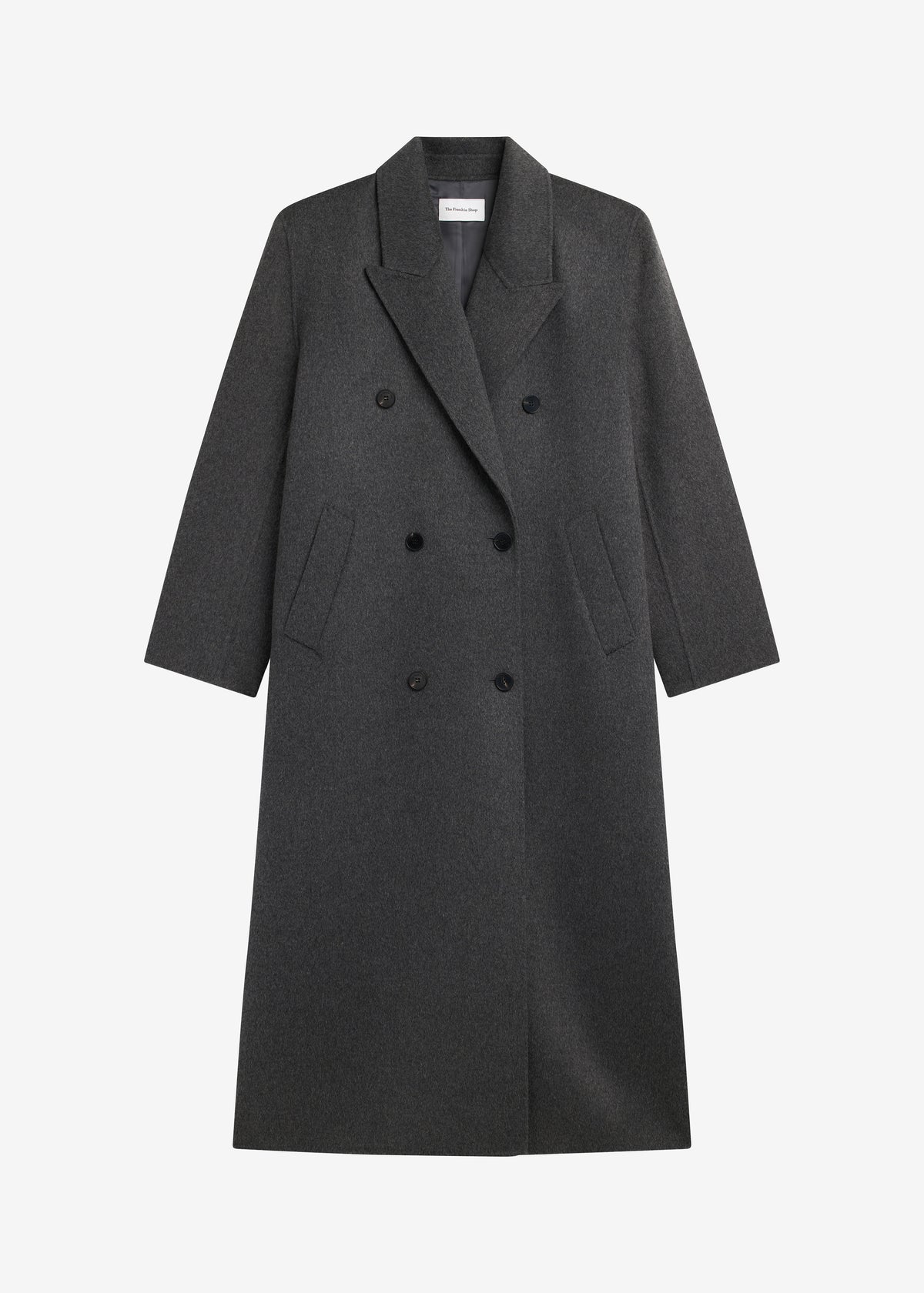 Gaia Double-Breasted Coat - Dark Grey Melange