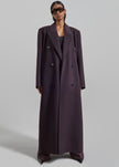 Gaia Double Breasted Coat - Dark Plum