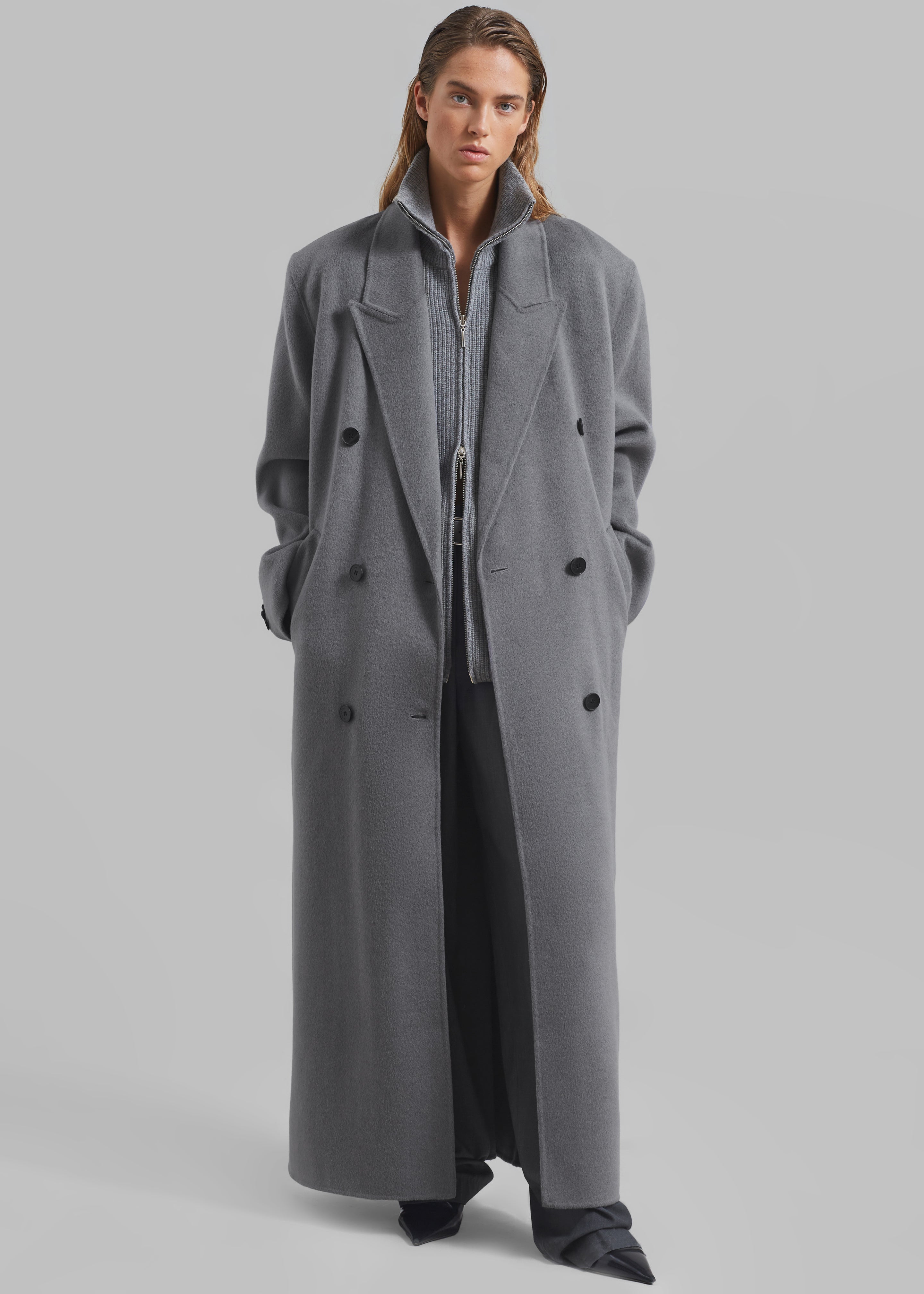 Gaia Double Breasted Coat Grey Frankie Shop Europe