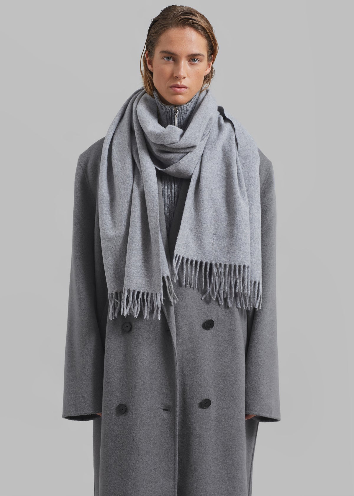 Gaia Double Breasted Coat - Grey - 8