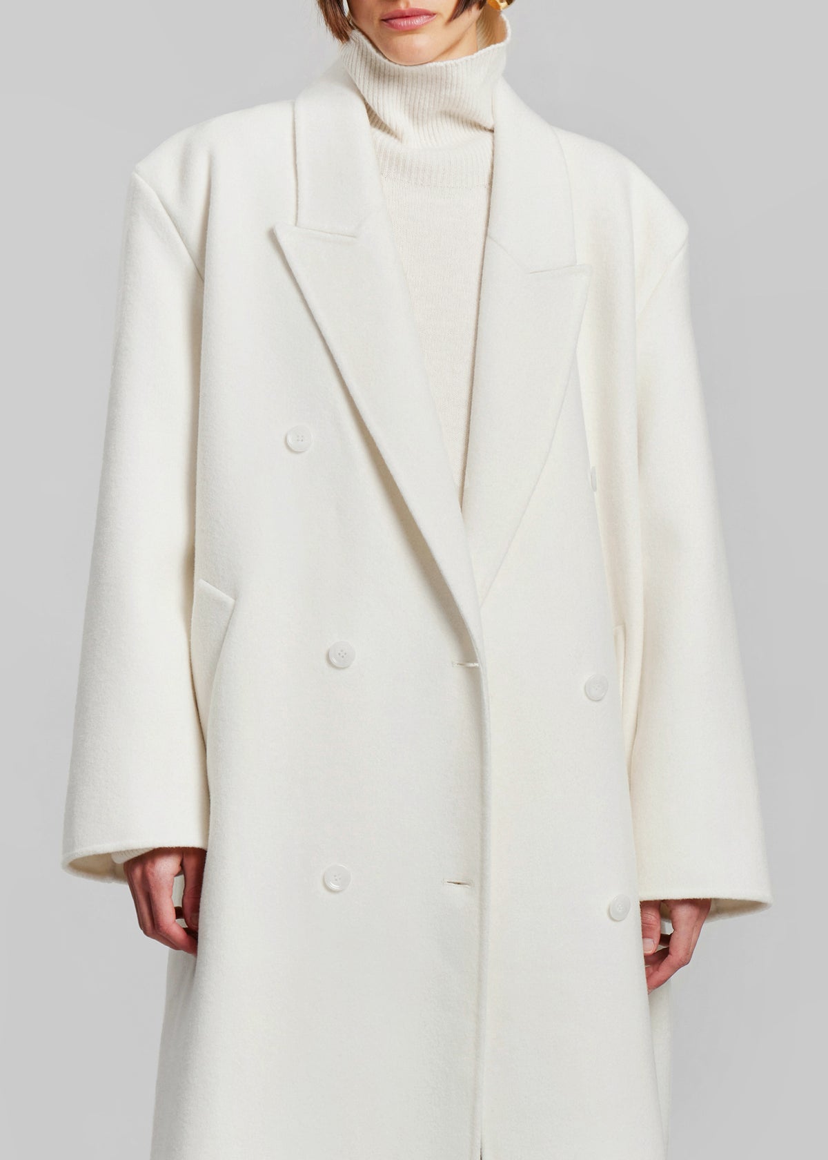 Gaia Double-Breasted Coat - Ivory