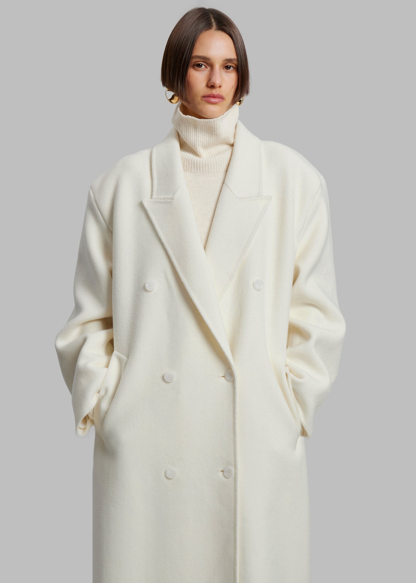 Gaia Double Breasted Coat - Ivory