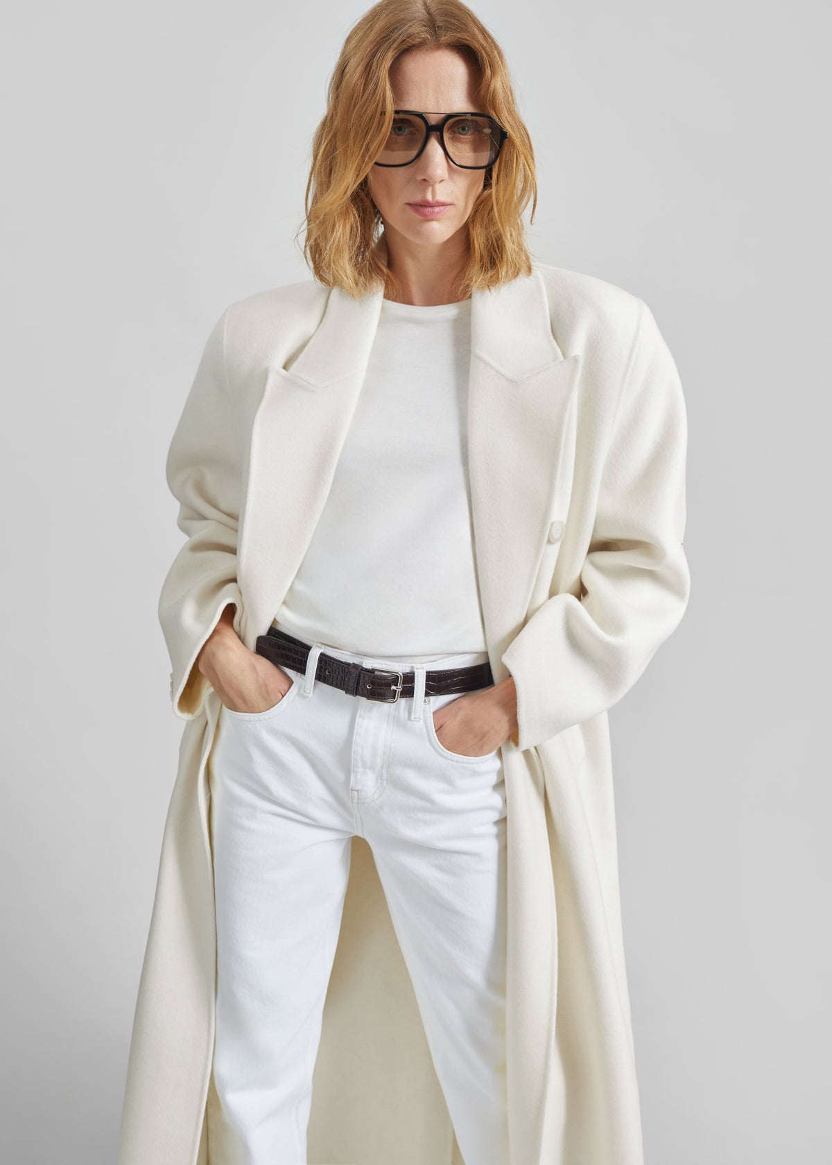 Gaia Double-Breasted Coat - Ivory