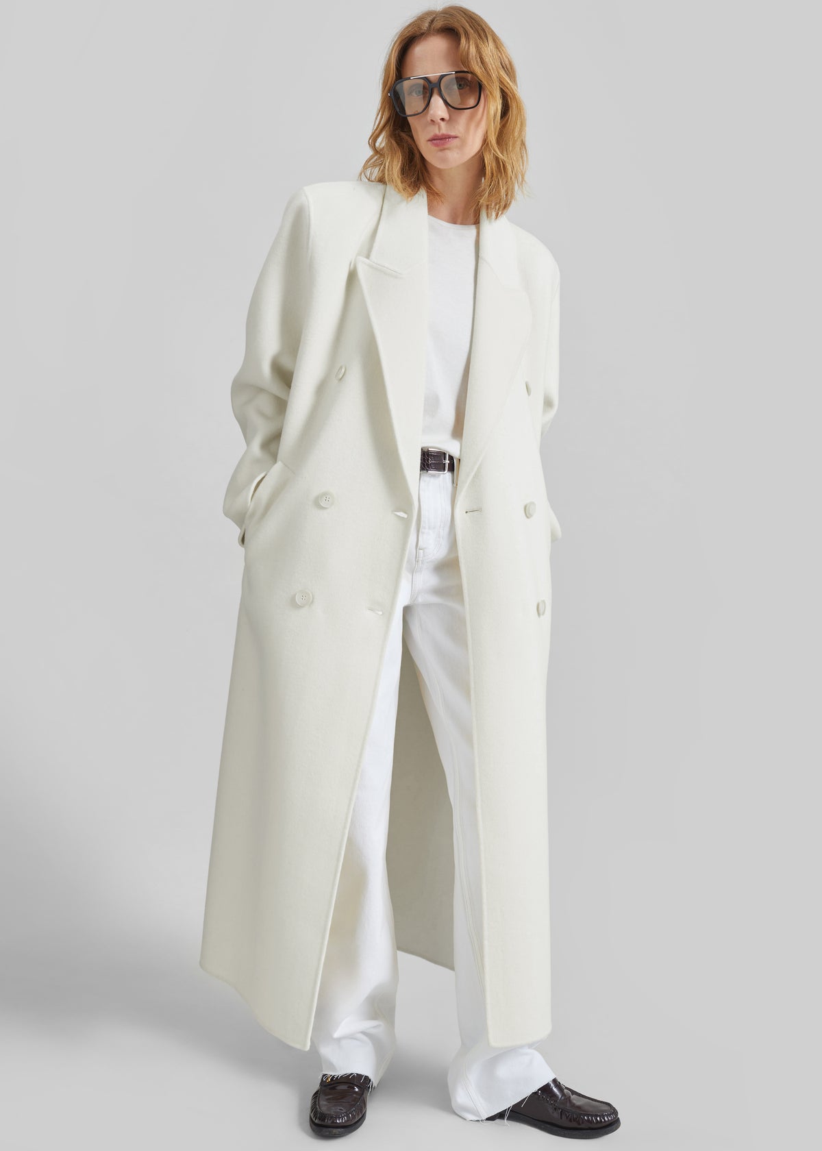 Shop the look image for Gaia Double-Breasted Coat - Ivory