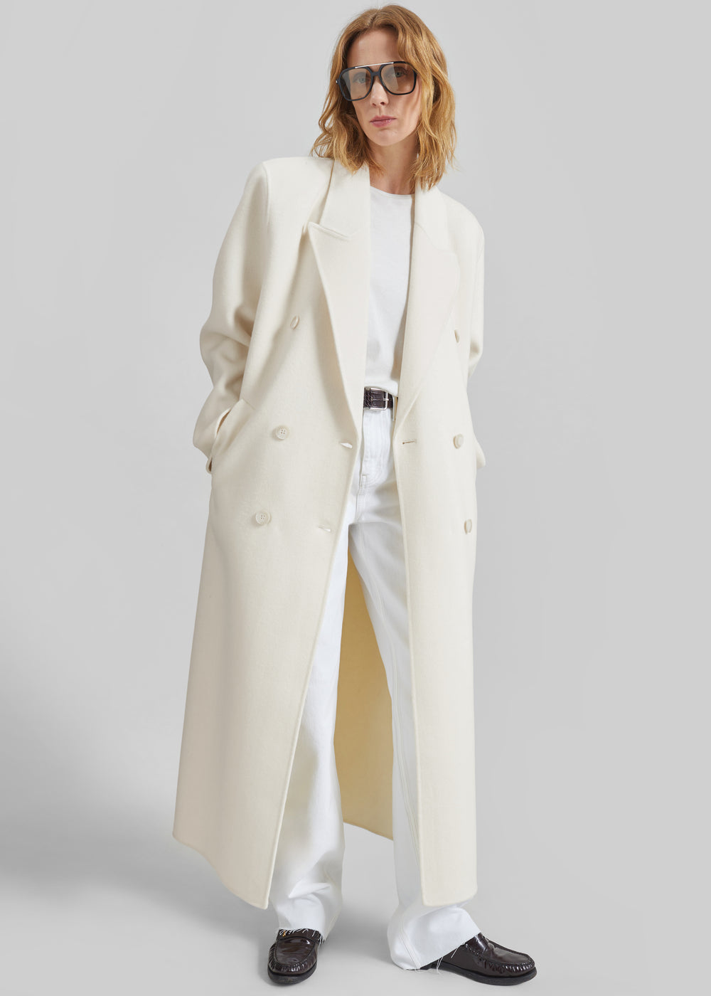Gaia Double Breasted Coat - Ivory