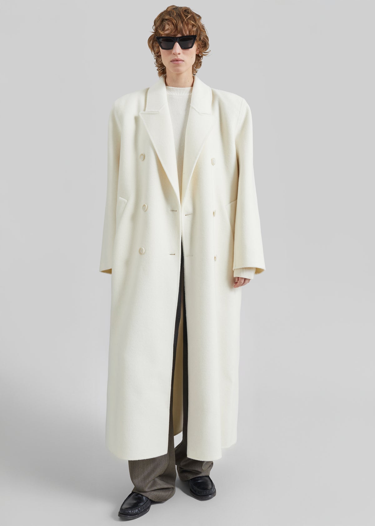 Gaia Double-Breasted Coat - Ivory