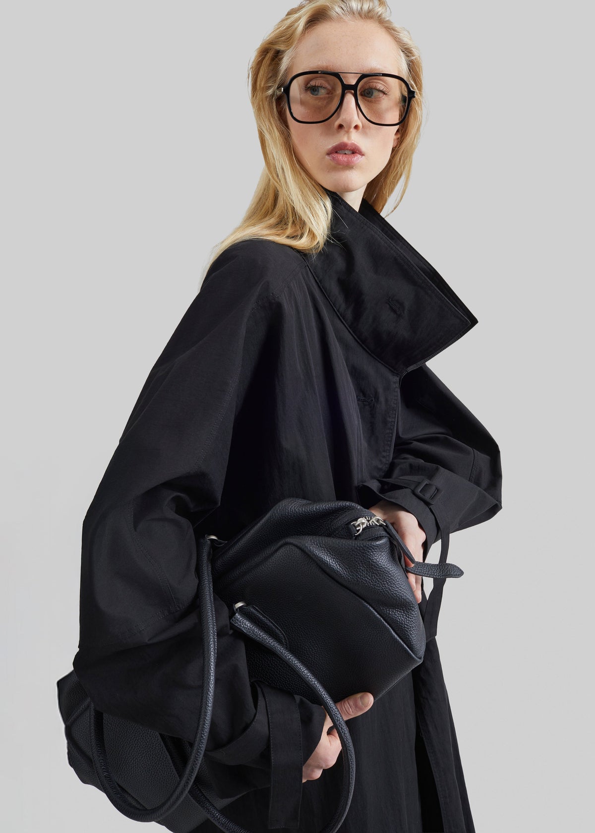 Gaillon Oversized Trench Coat - Black