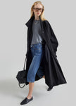 Gaillon Oversized Trench Coat - Black