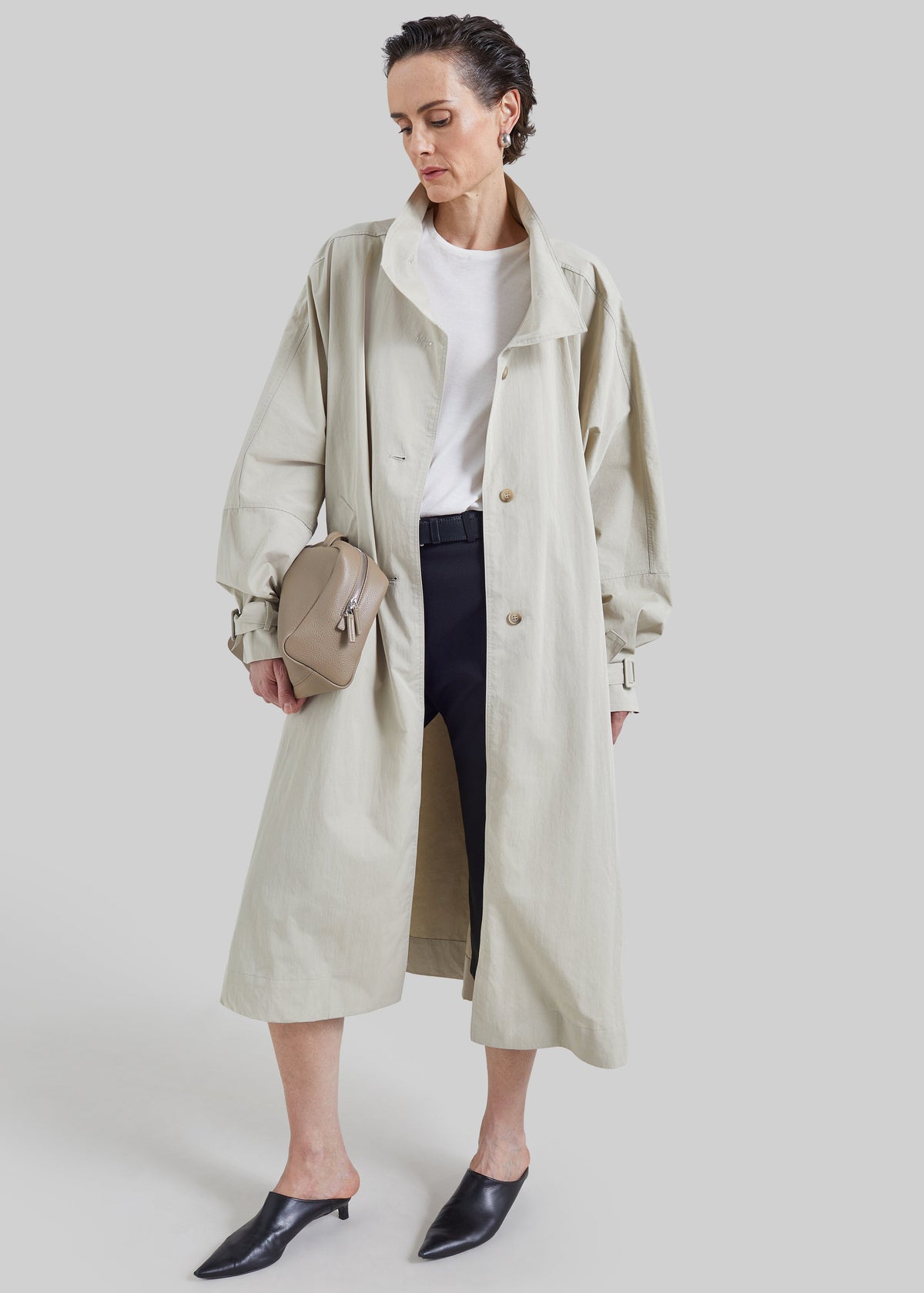 Gaillon Oversized Trench Coat - Light Beige