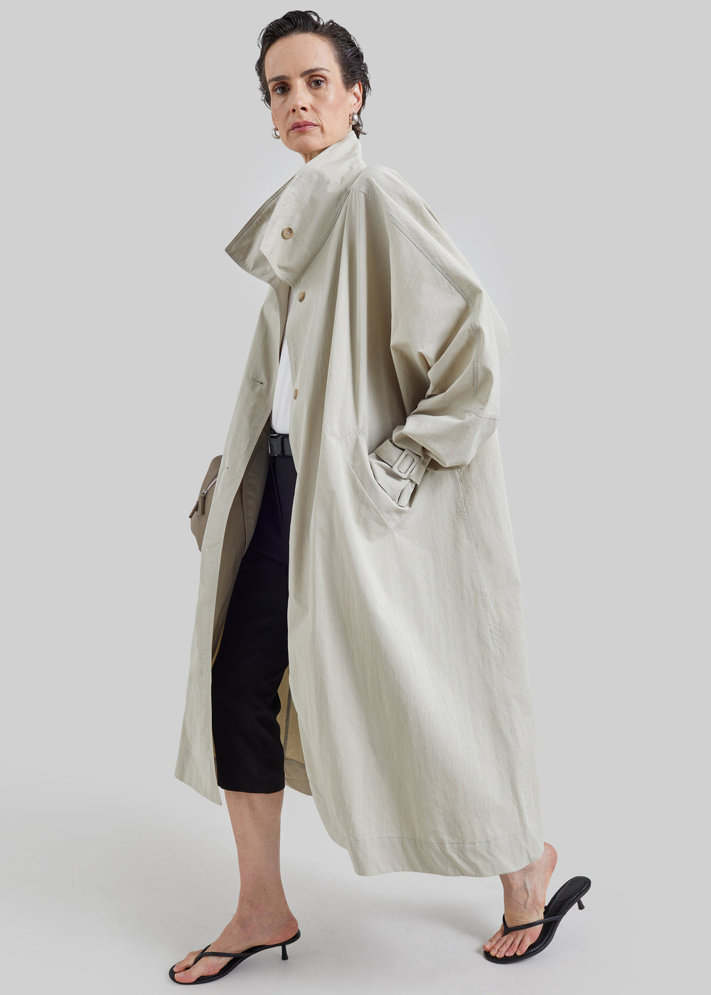 Gaillon Oversized Trench Coat - Light Beige