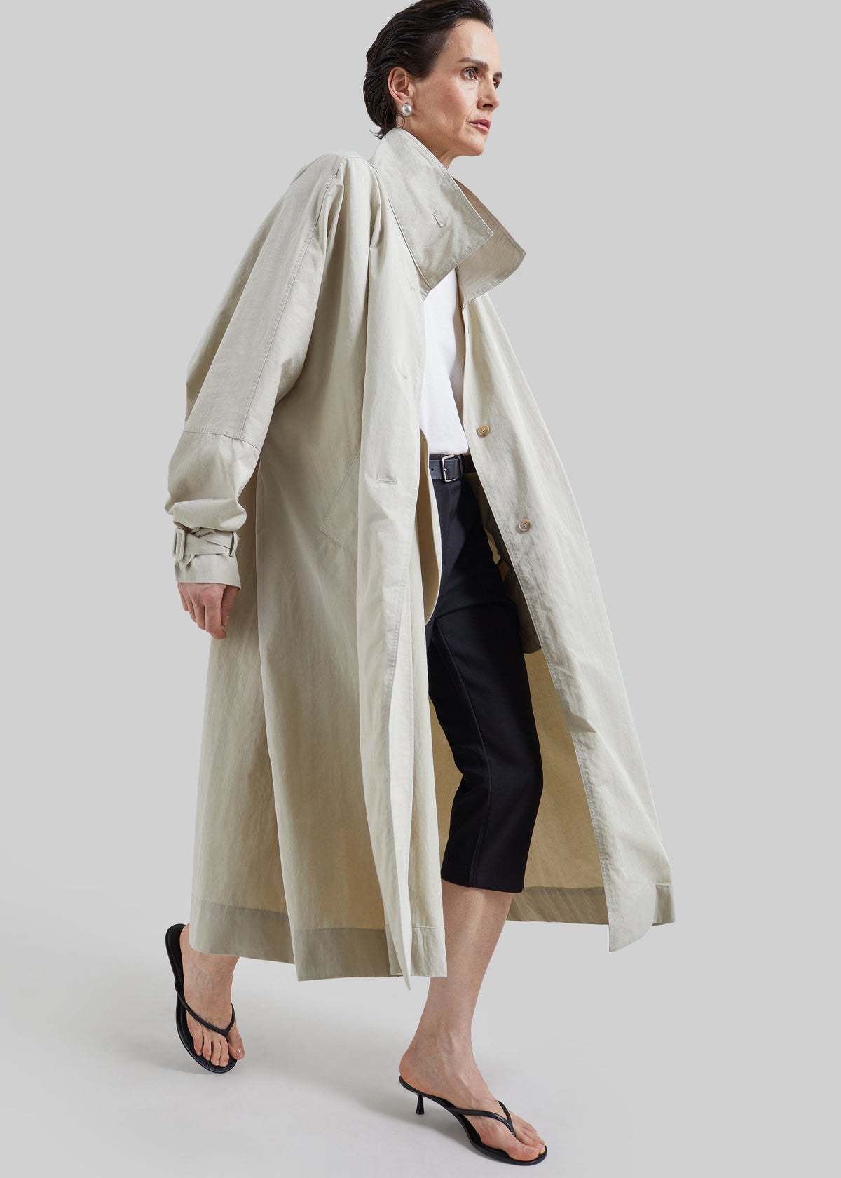 Gaillon Oversized Trench Coat - Light Beige