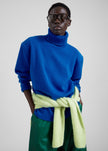 Dolcevita Gala in maglia con spalle imbottite - Blu
