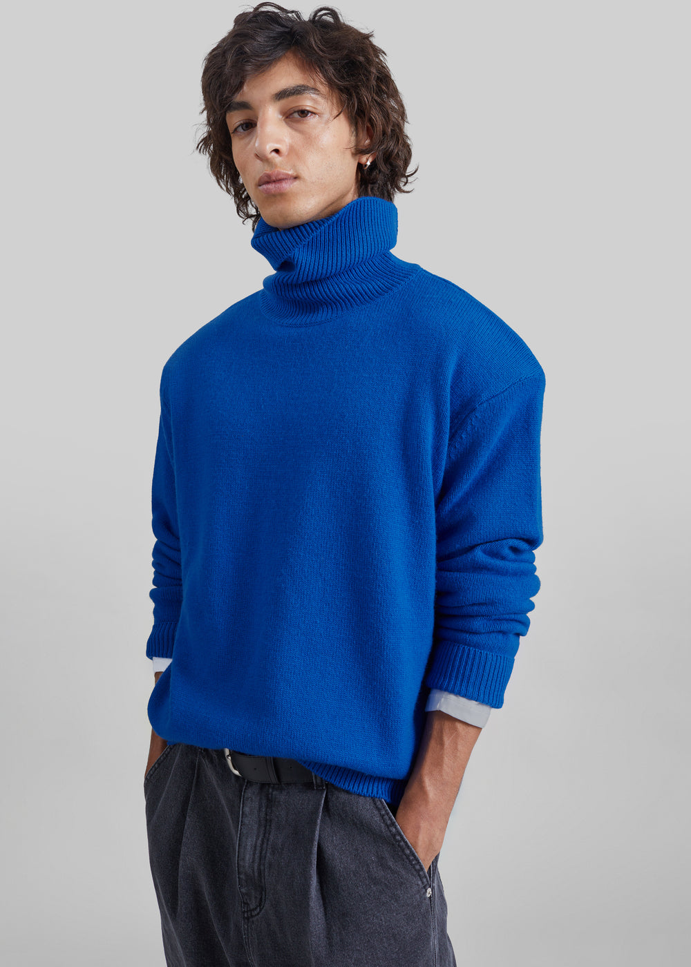 Gala Padded Knit Turtleneck - Blue