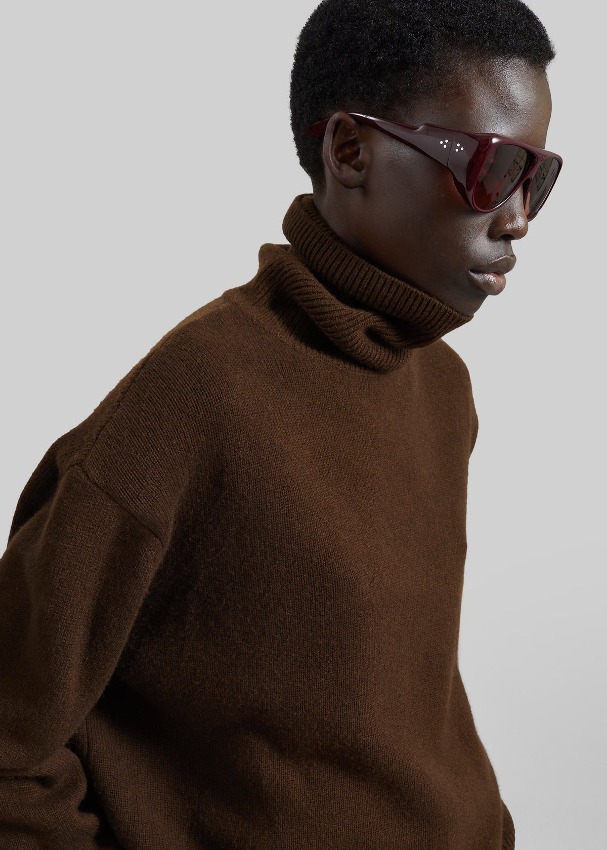 Gala Padded Knit Turtleneck - Brown