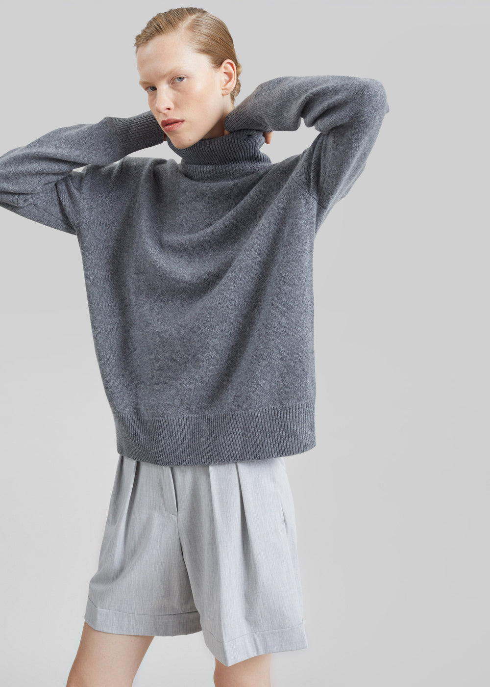Gala Padded Knit Turtleneck - Dark Grey