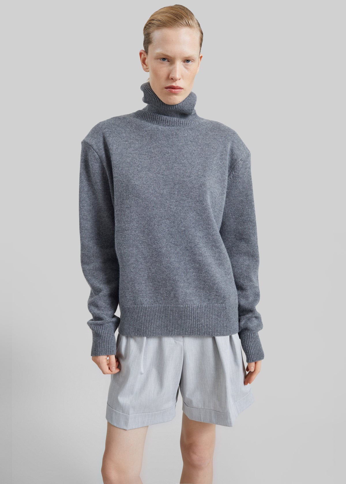 Gala Padded Knit Turtleneck - Dark Grey - 4