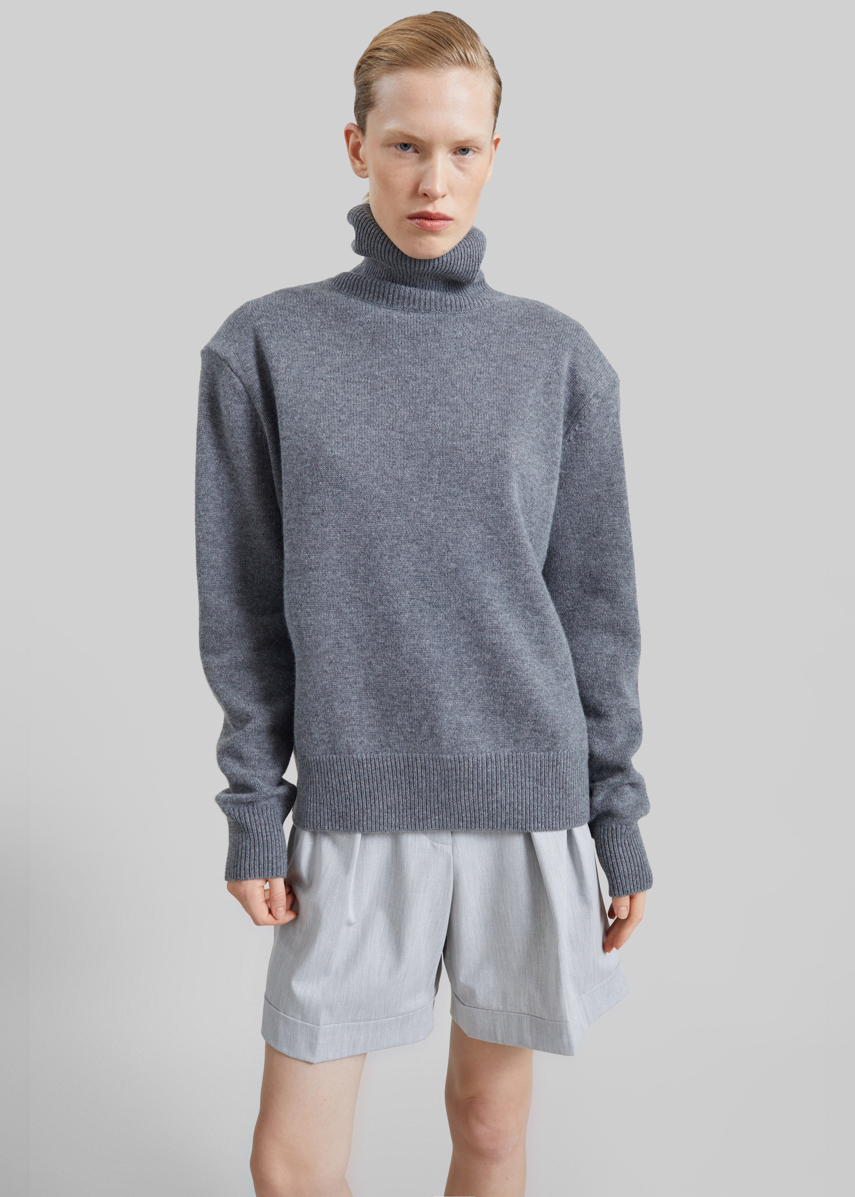 Gala Padded Knit Turtleneck - Dark Grey - 4