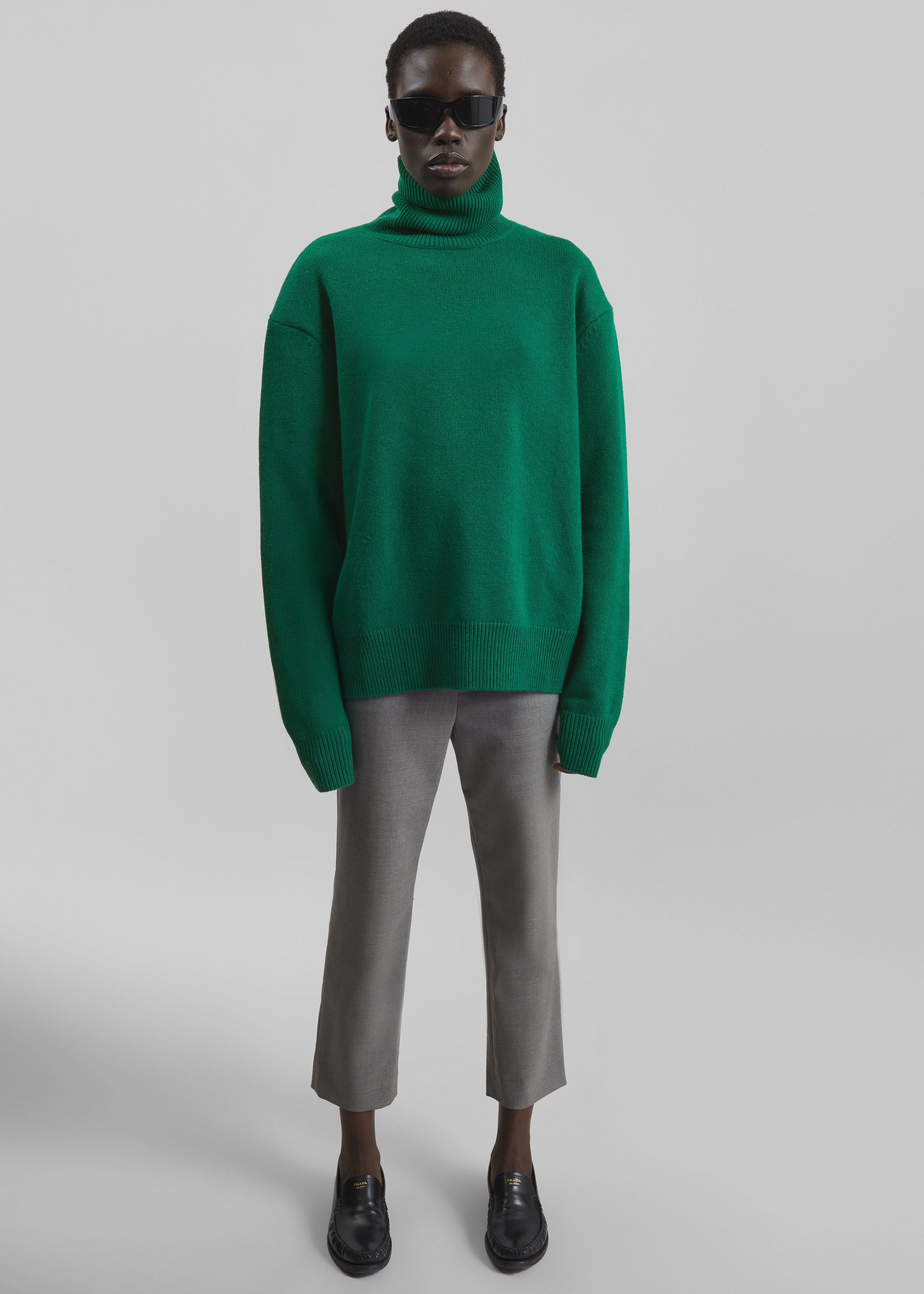 Gala Padded Knit Turtleneck - Forest Green - 3